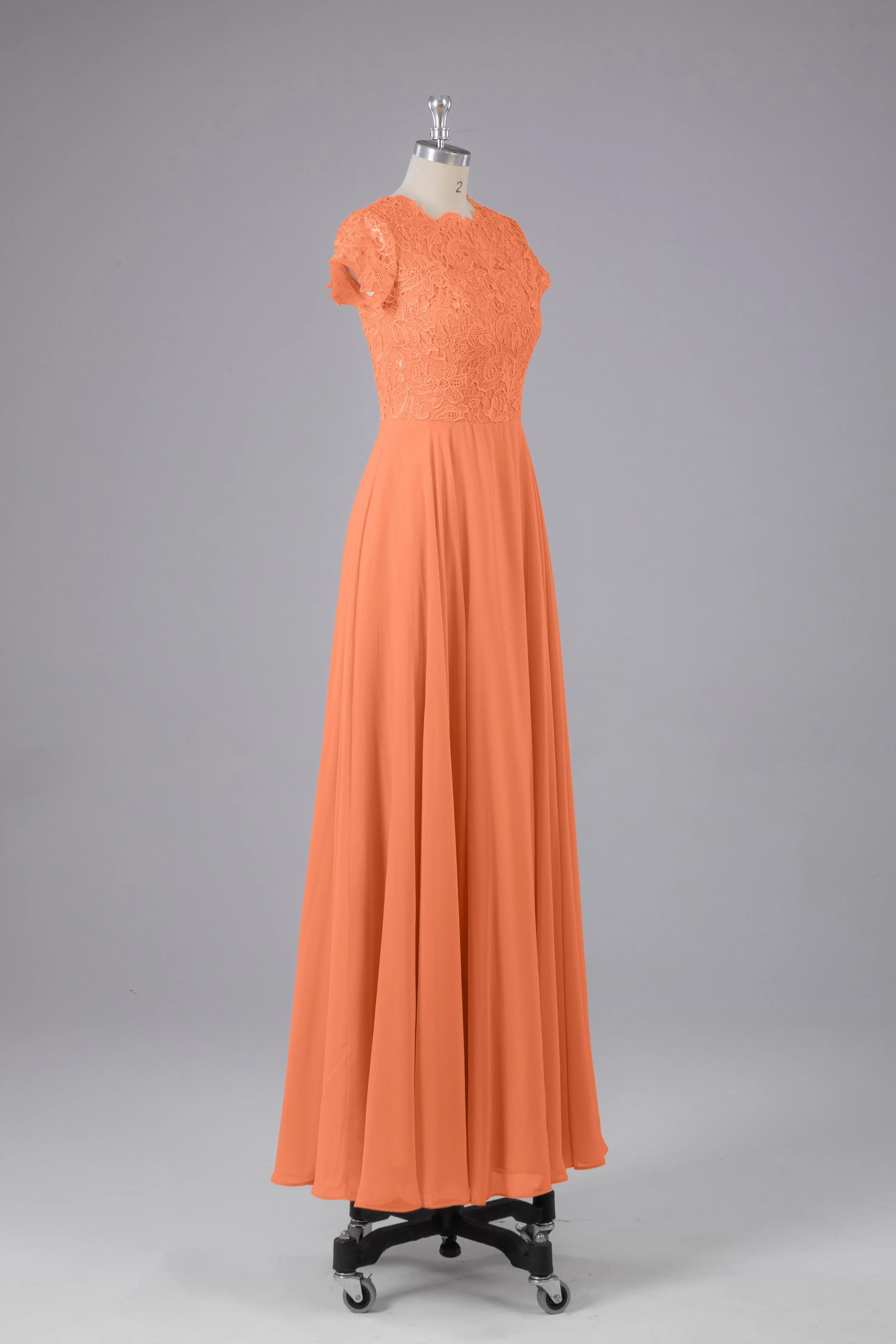 Beautiful A-Line Cap Sleeves Long Bridesmaid Dresses With Pockets