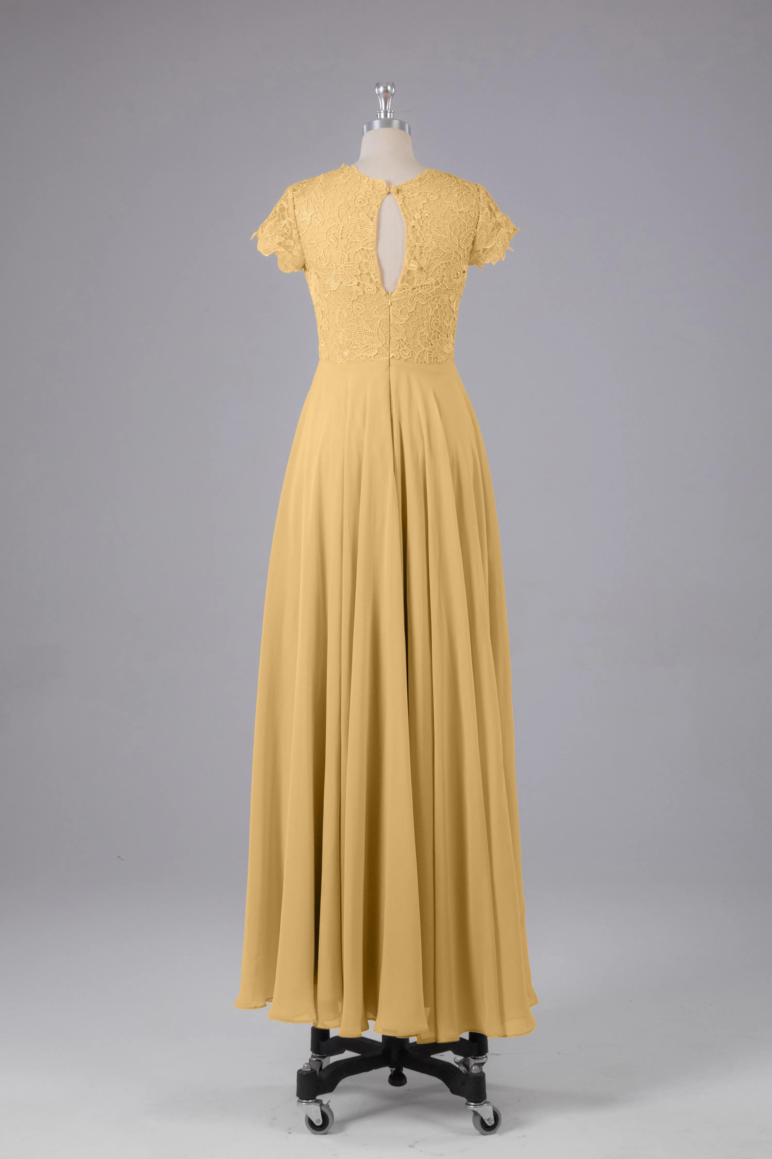 Beautiful A-Line Cap Sleeves Long Bridesmaid Dresses With Pockets