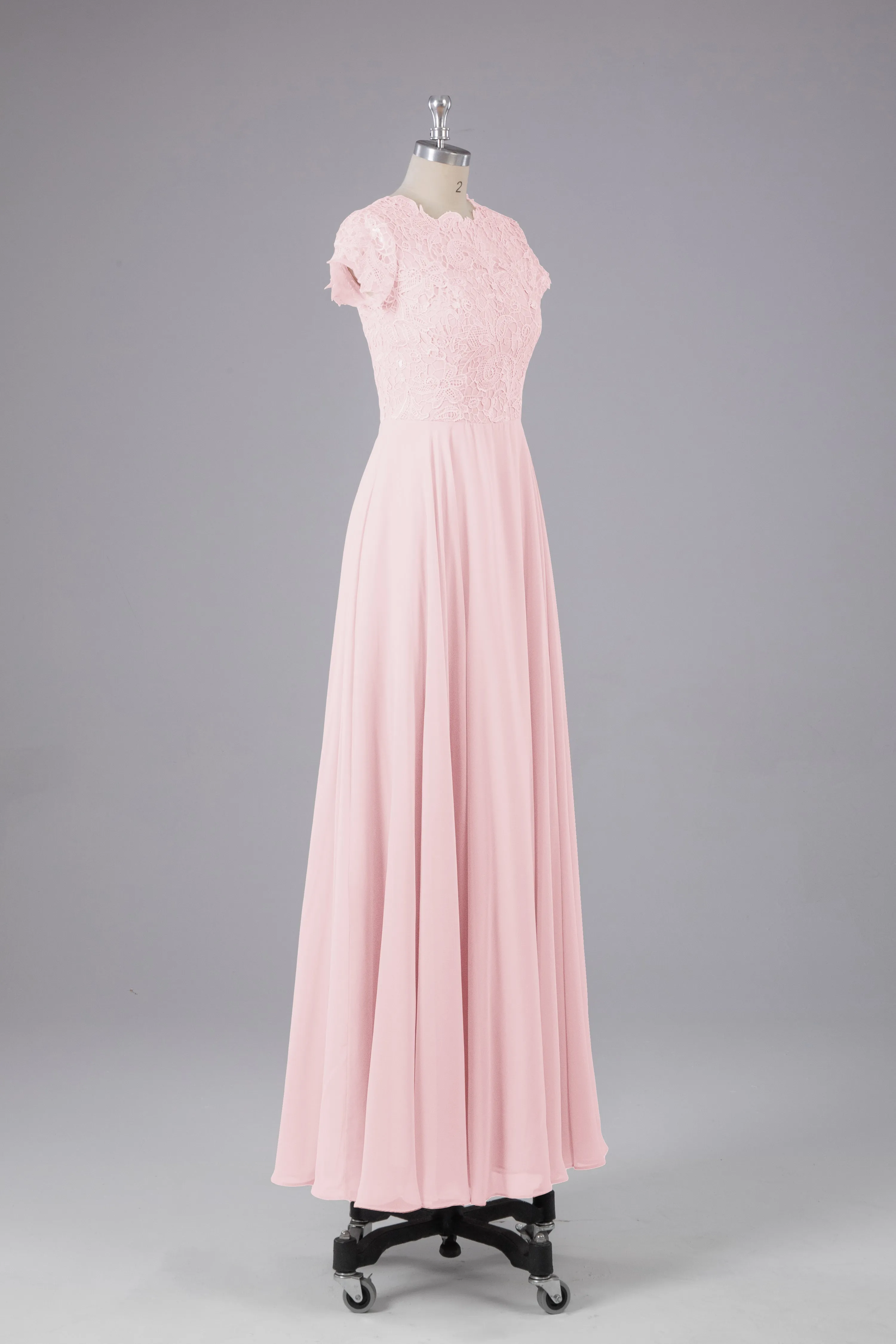 Beautiful A-Line Cap Sleeves Long Bridesmaid Dresses With Pockets