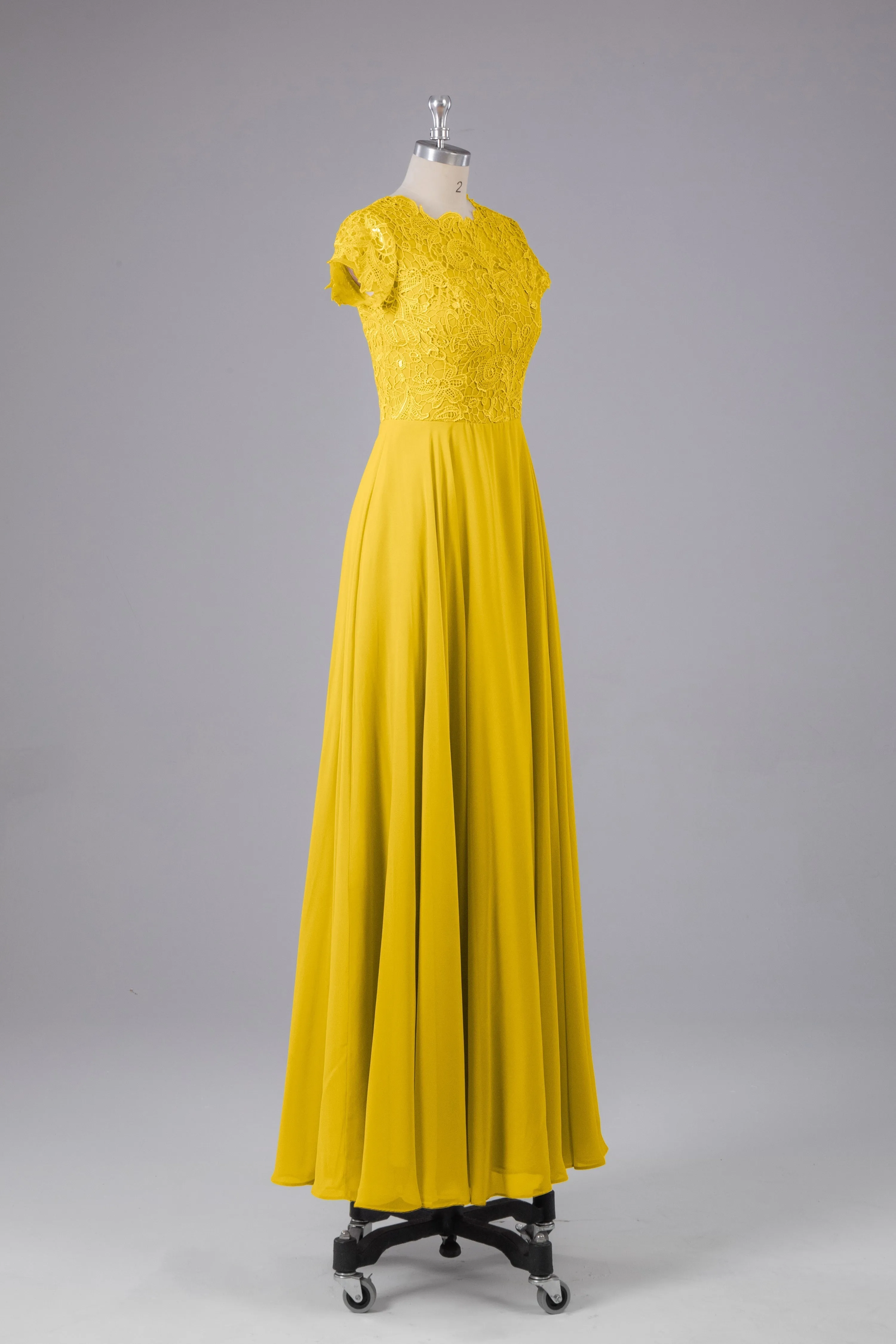 Beautiful A-Line Cap Sleeves Long Bridesmaid Dresses With Pockets
