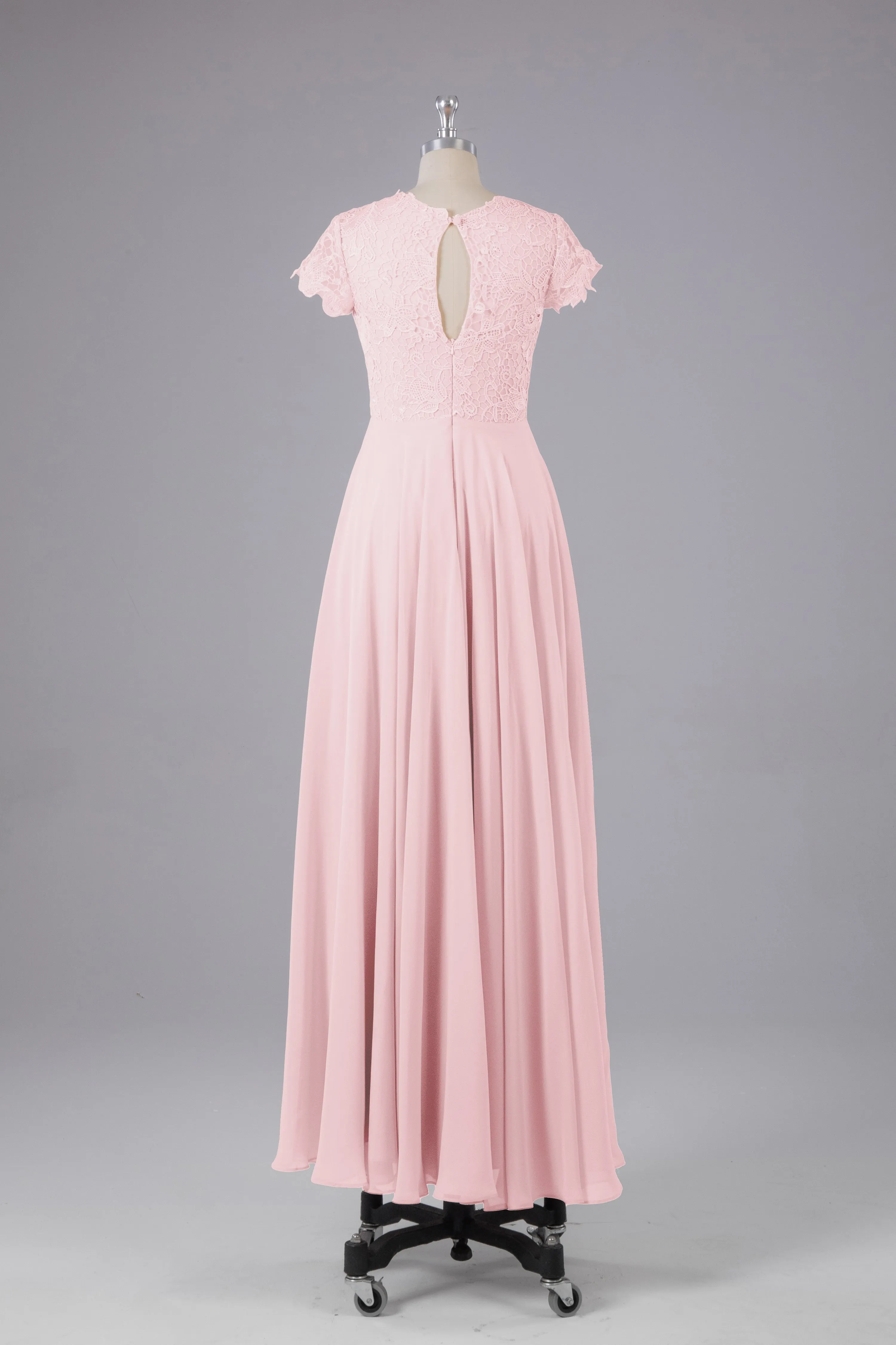 Beautiful A-Line Cap Sleeves Long Bridesmaid Dresses With Pockets