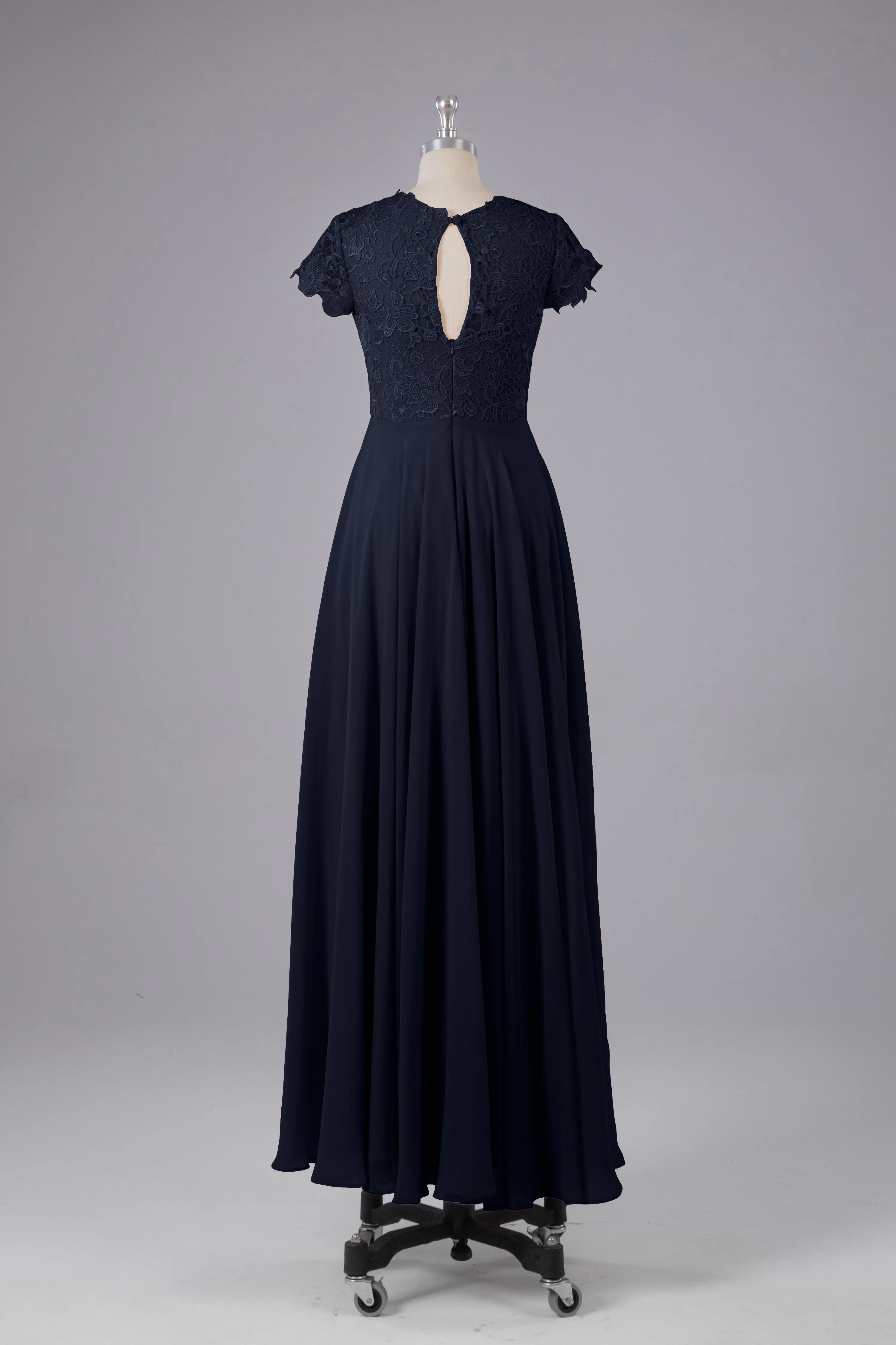 Beautiful A-Line Cap Sleeves Long Bridesmaid Dresses With Pockets