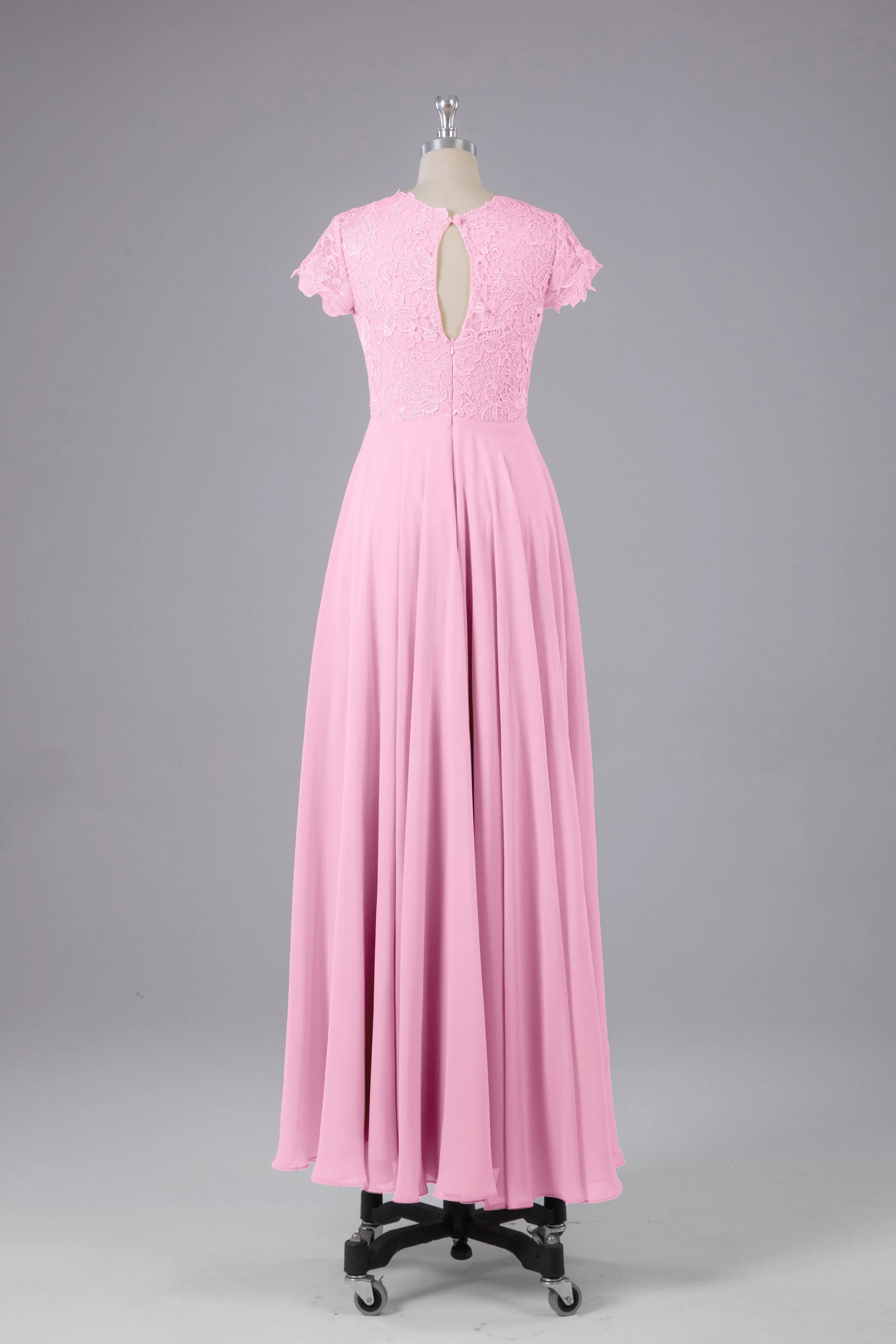 Beautiful A-Line Cap Sleeves Long Bridesmaid Dresses With Pockets