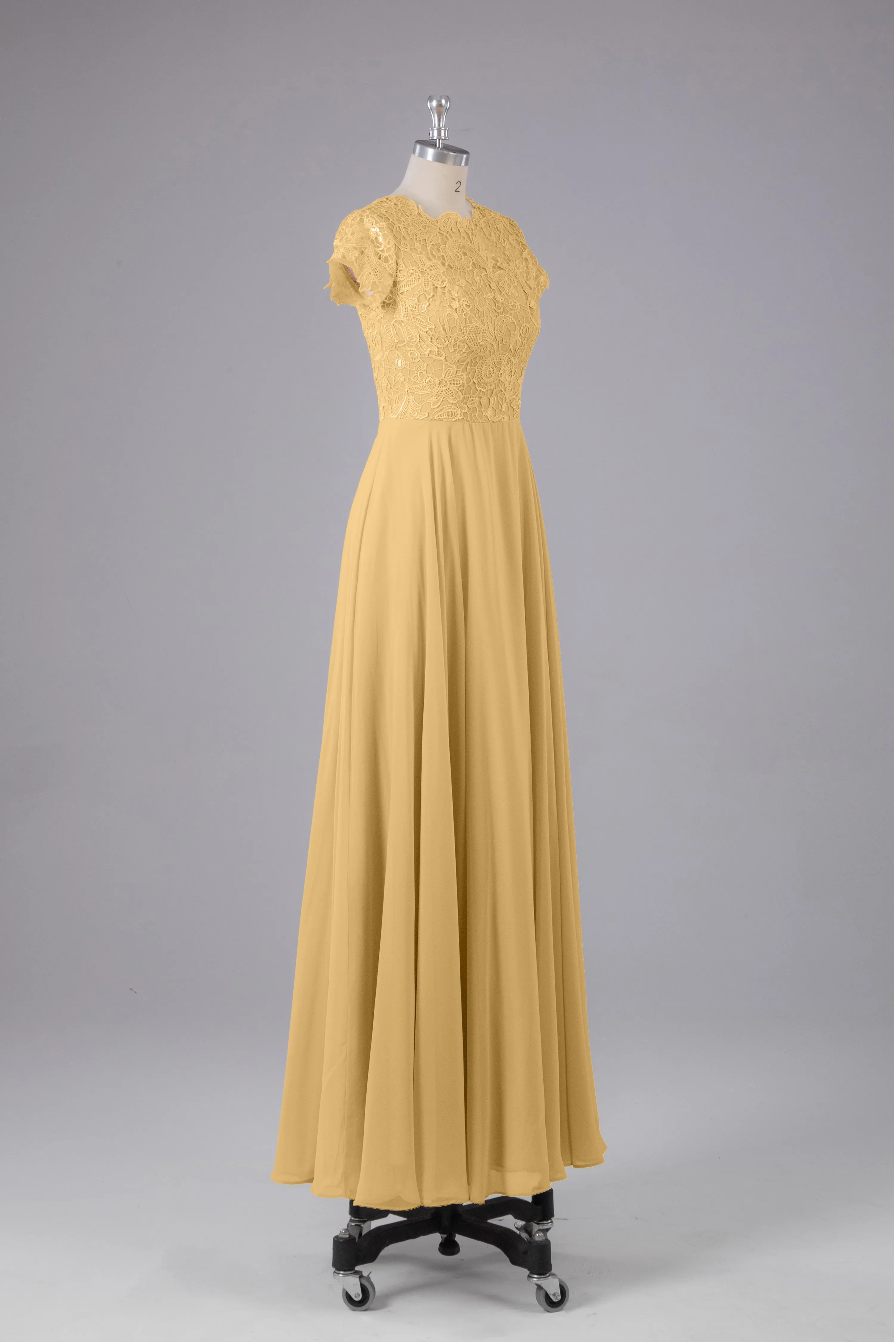 Beautiful A-Line Cap Sleeves Long Bridesmaid Dresses With Pockets