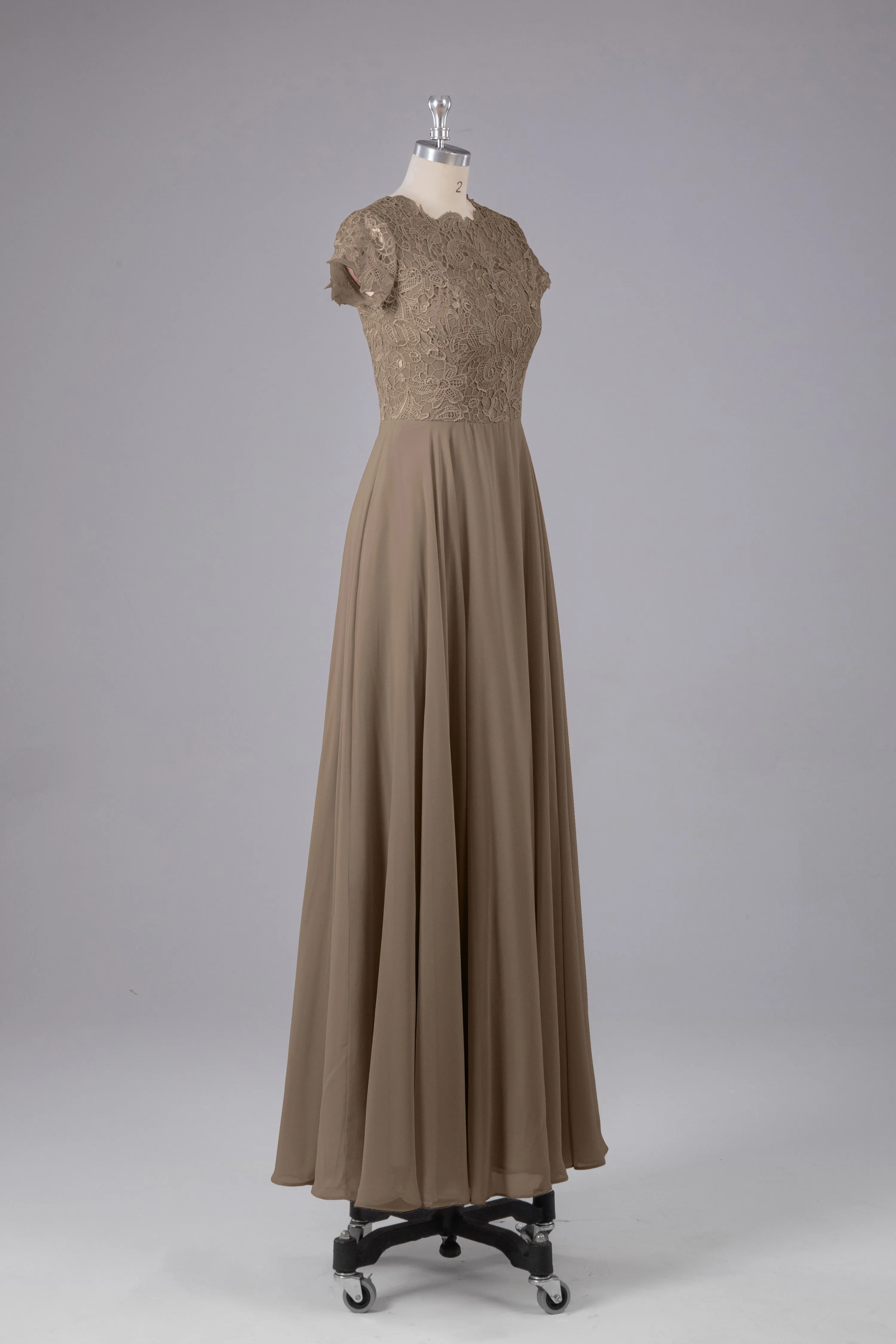 Beautiful A-Line Cap Sleeves Long Bridesmaid Dresses With Pockets
