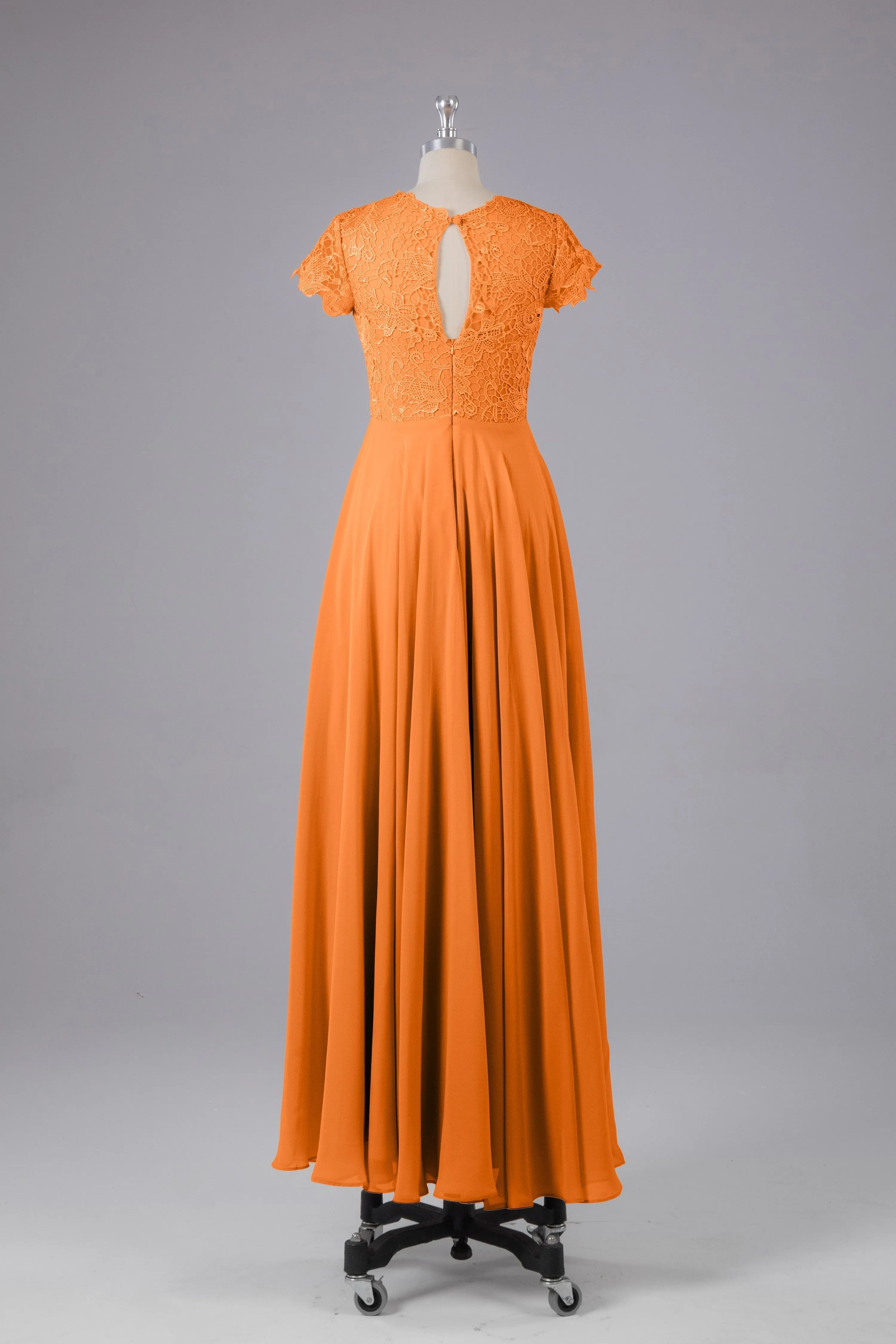 Beautiful A-Line Cap Sleeves Long Bridesmaid Dresses With Pockets