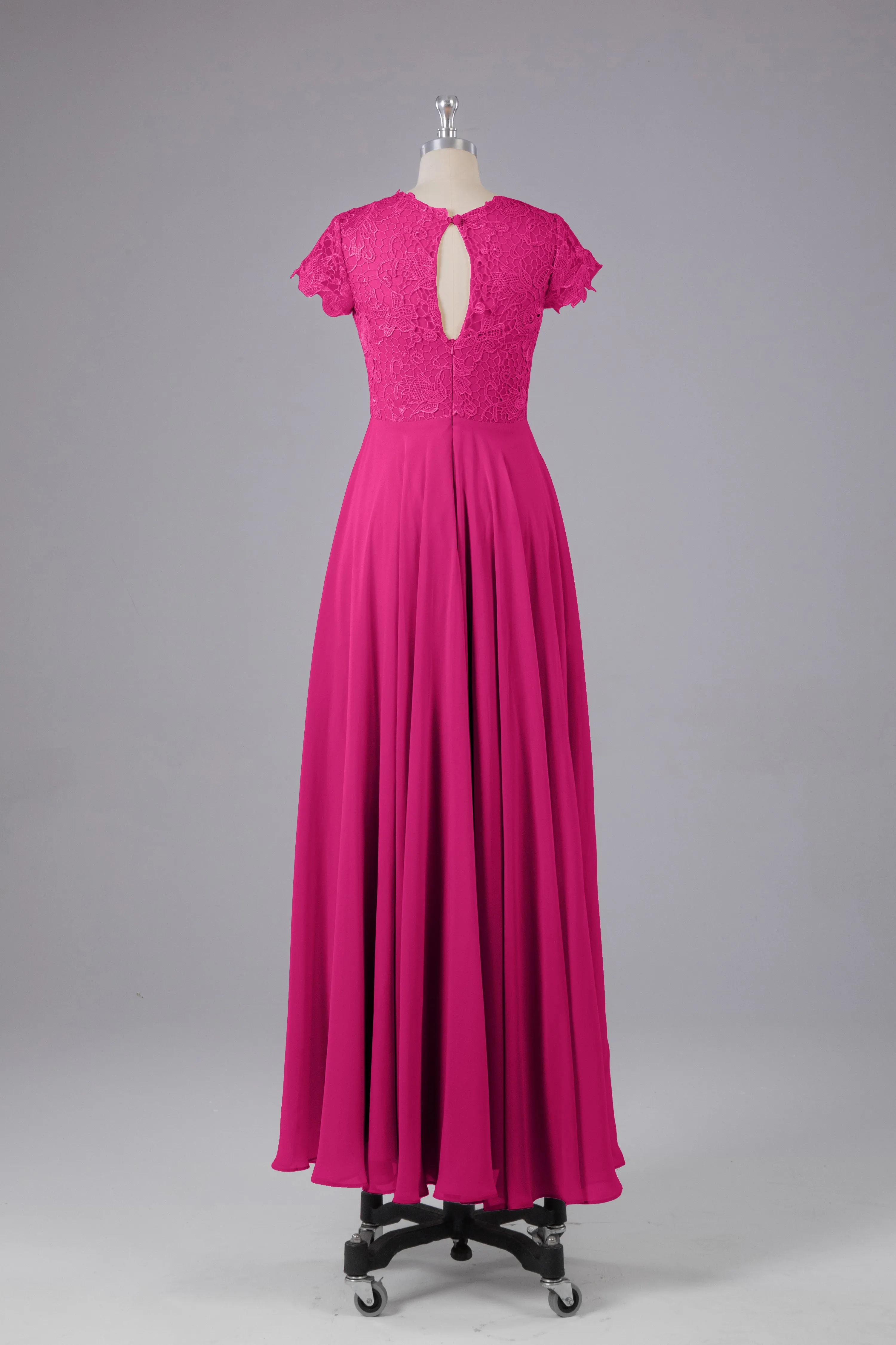 Beautiful A-Line Cap Sleeves Long Bridesmaid Dresses With Pockets