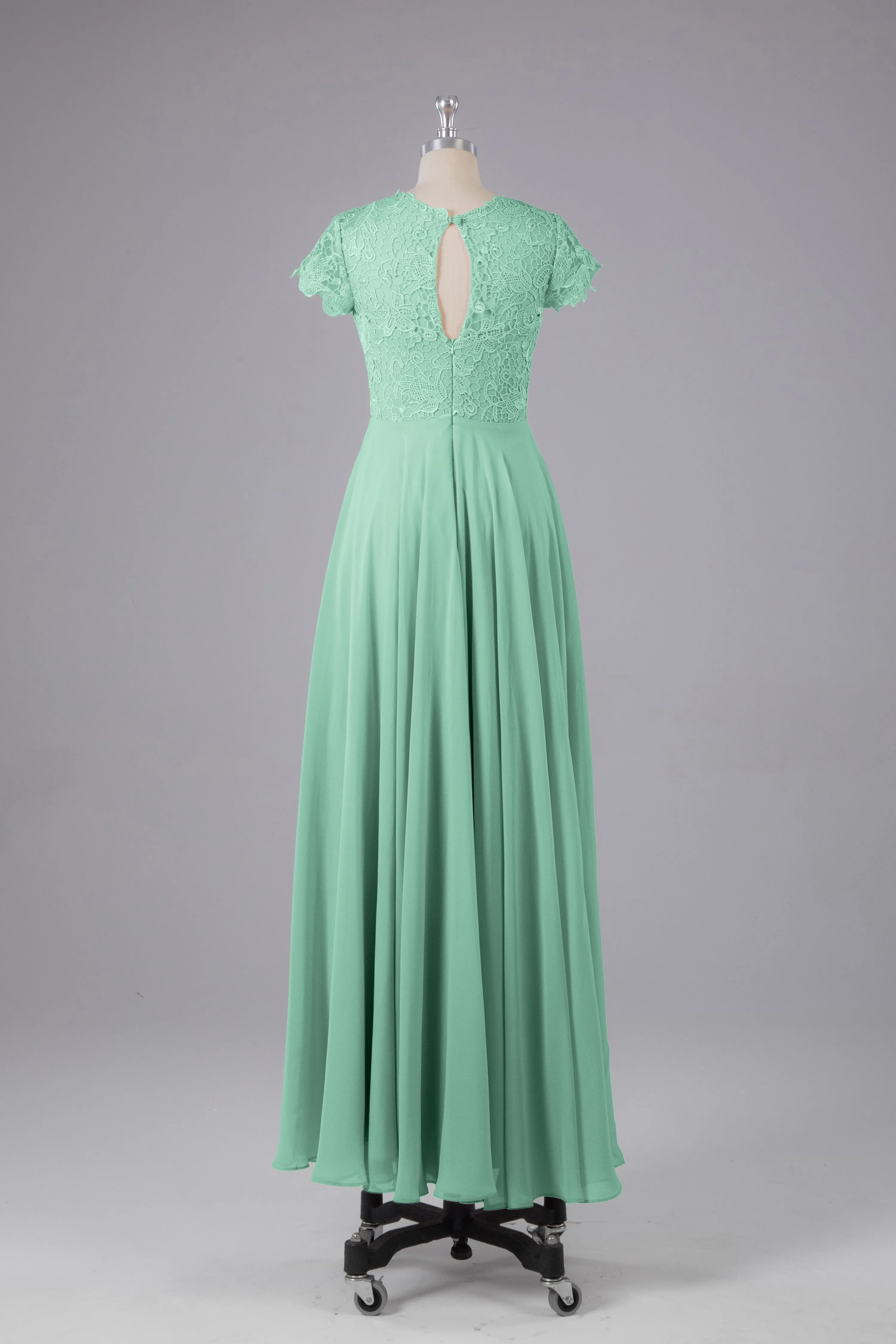 Beautiful A-Line Cap Sleeves Long Bridesmaid Dresses With Pockets