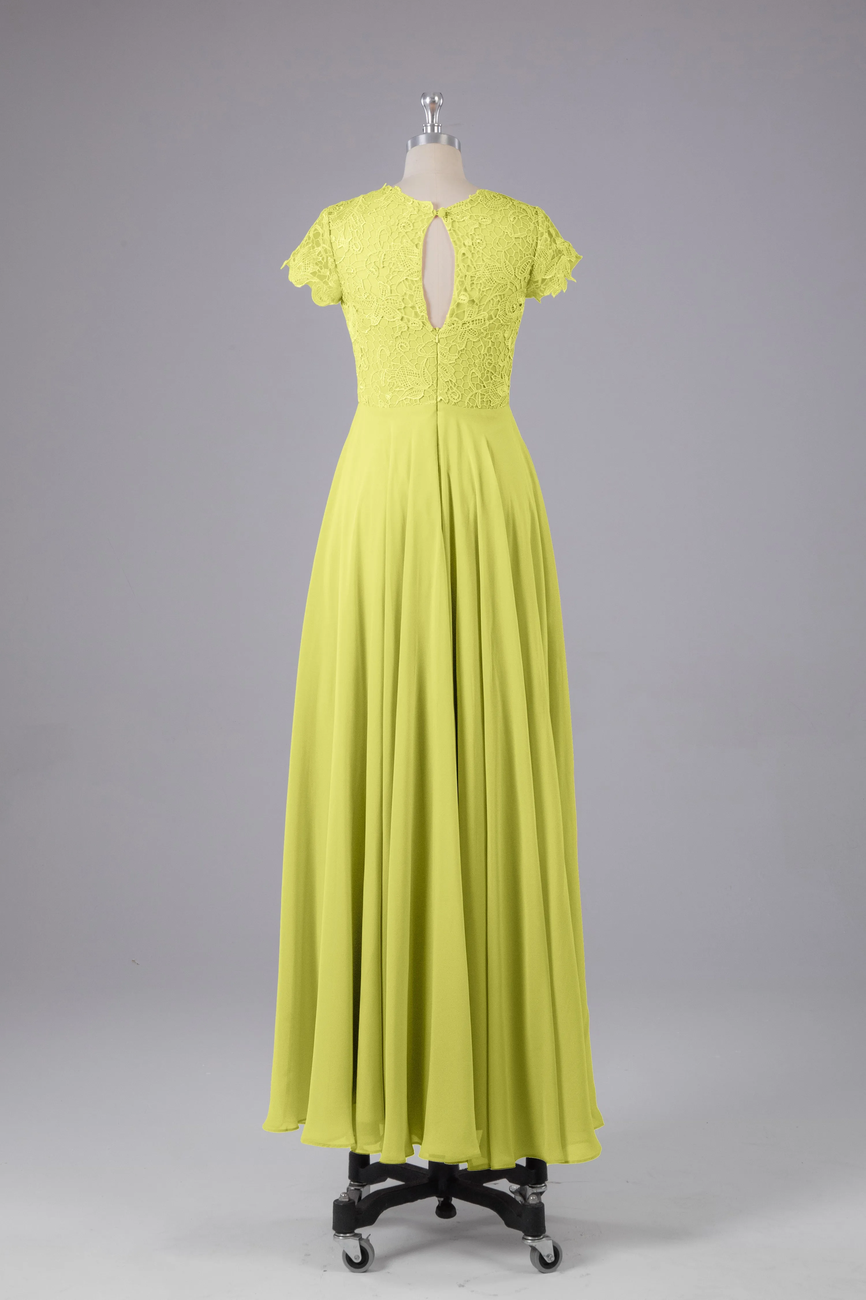 Beautiful A-Line Cap Sleeves Long Bridesmaid Dresses With Pockets