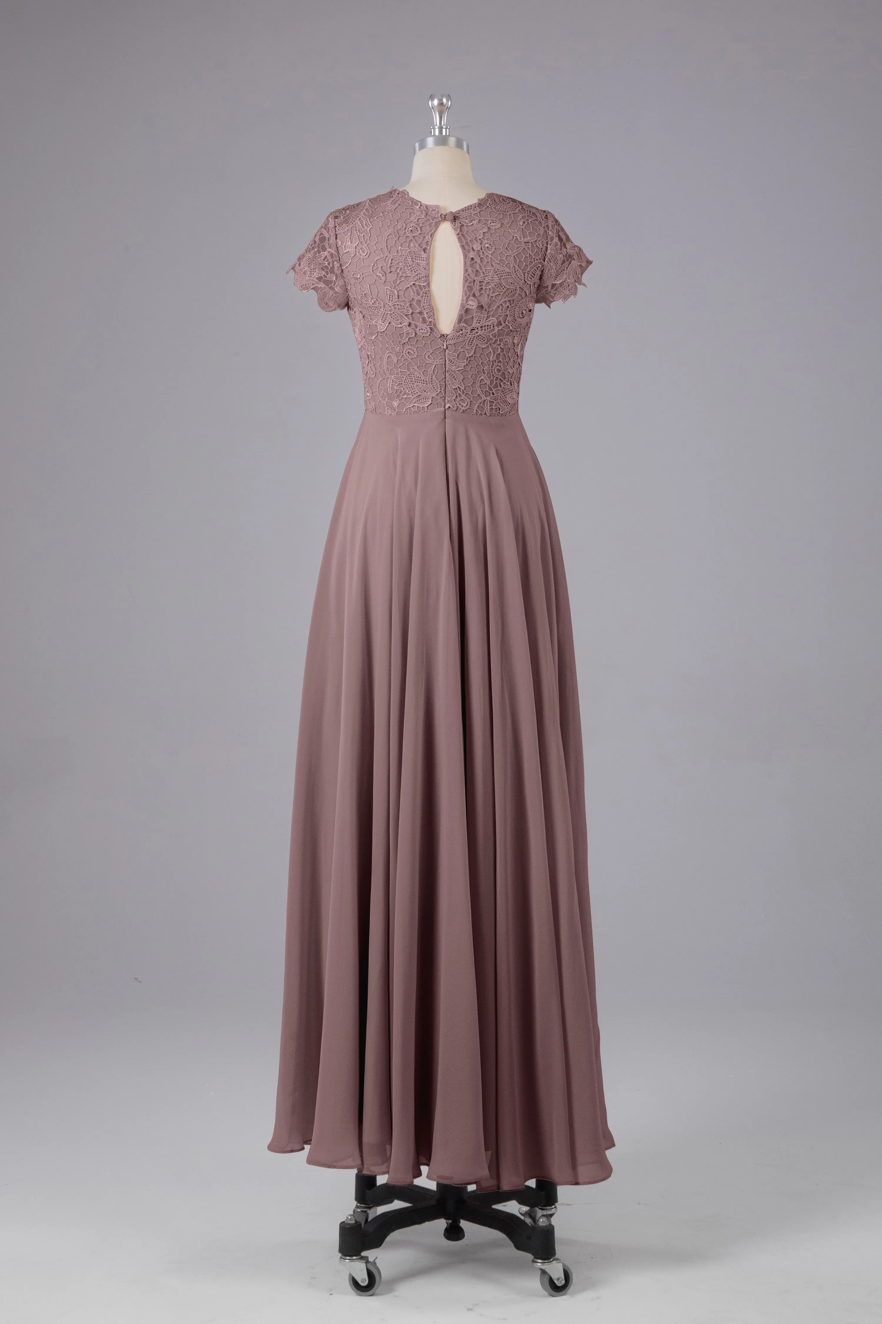 Beautiful A-Line Cap Sleeves Long Bridesmaid Dresses With Pockets