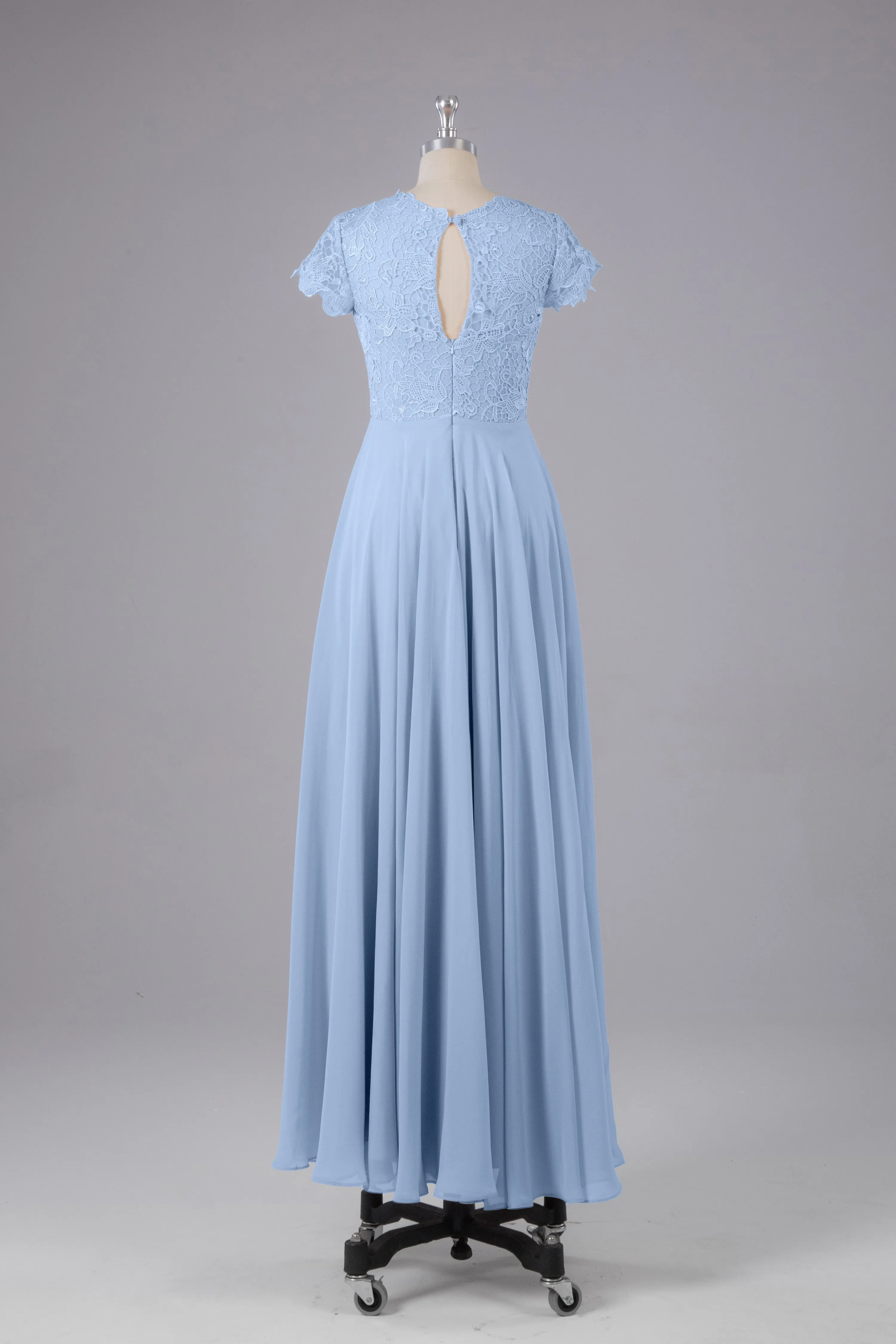 Beautiful A-Line Cap Sleeves Long Bridesmaid Dresses With Pockets