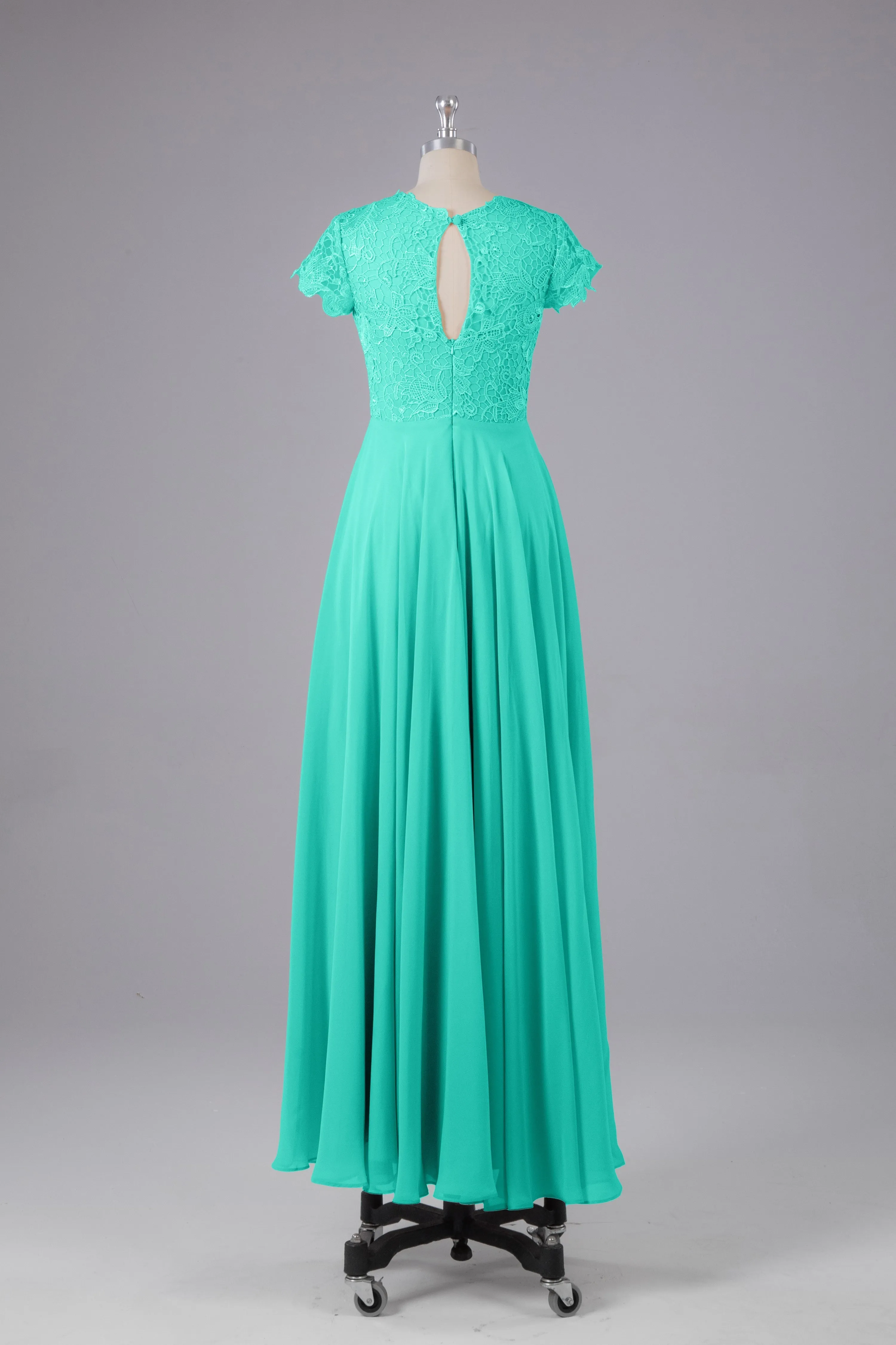 Beautiful A-Line Cap Sleeves Long Bridesmaid Dresses With Pockets