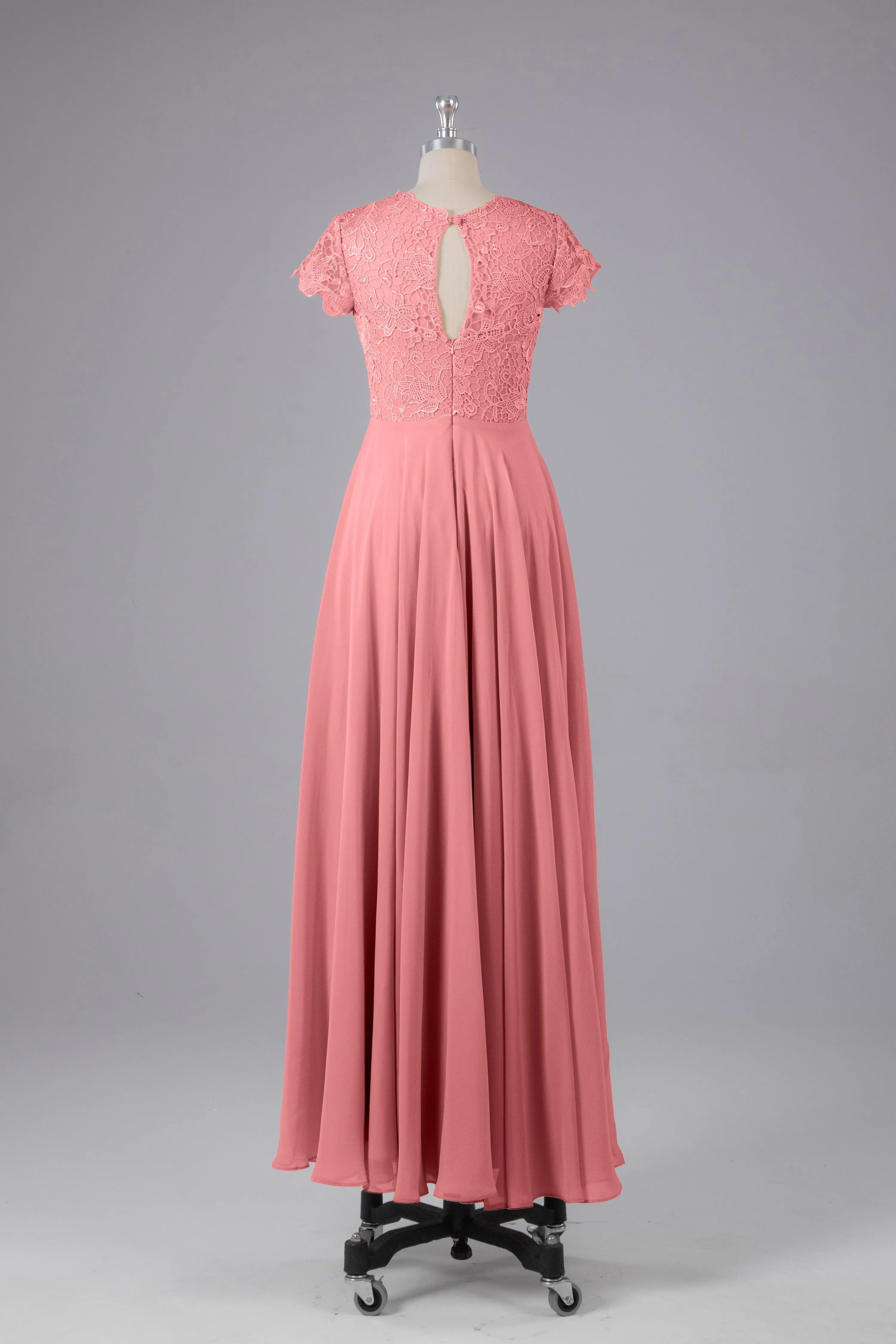 Beautiful A-Line Cap Sleeves Long Bridesmaid Dresses With Pockets