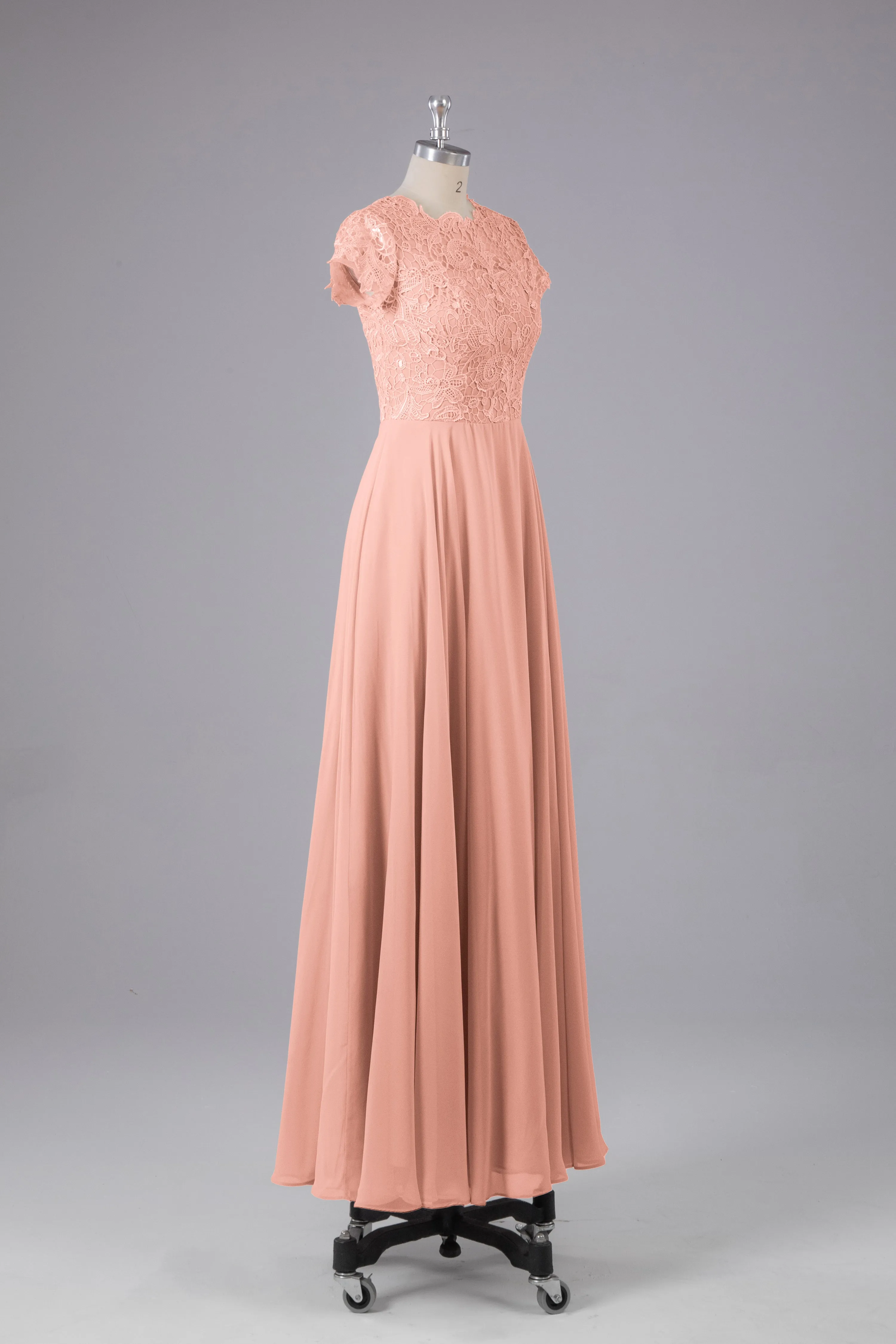 Beautiful A-Line Cap Sleeves Long Bridesmaid Dresses With Pockets