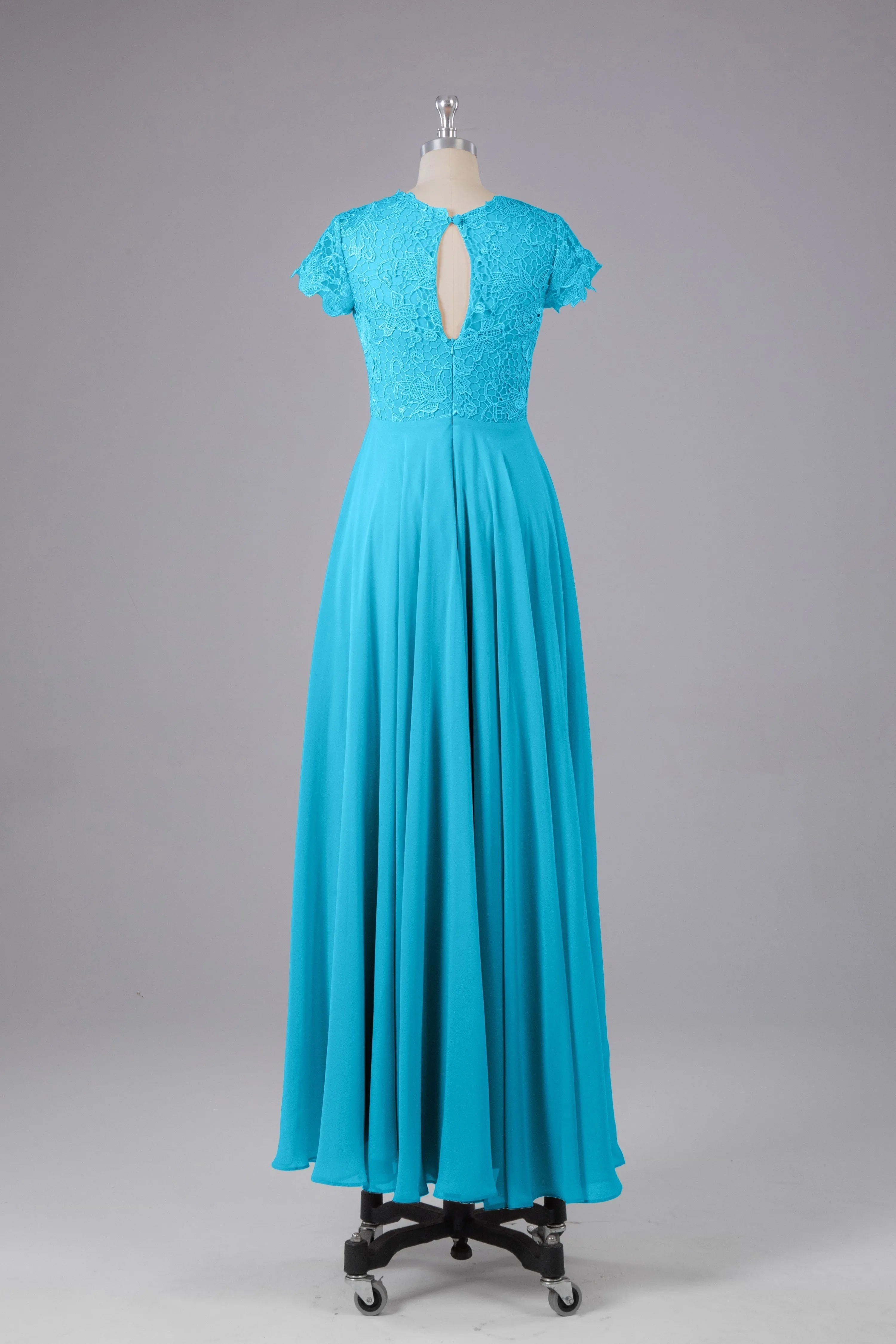 Beautiful A-Line Cap Sleeves Long Bridesmaid Dresses With Pockets