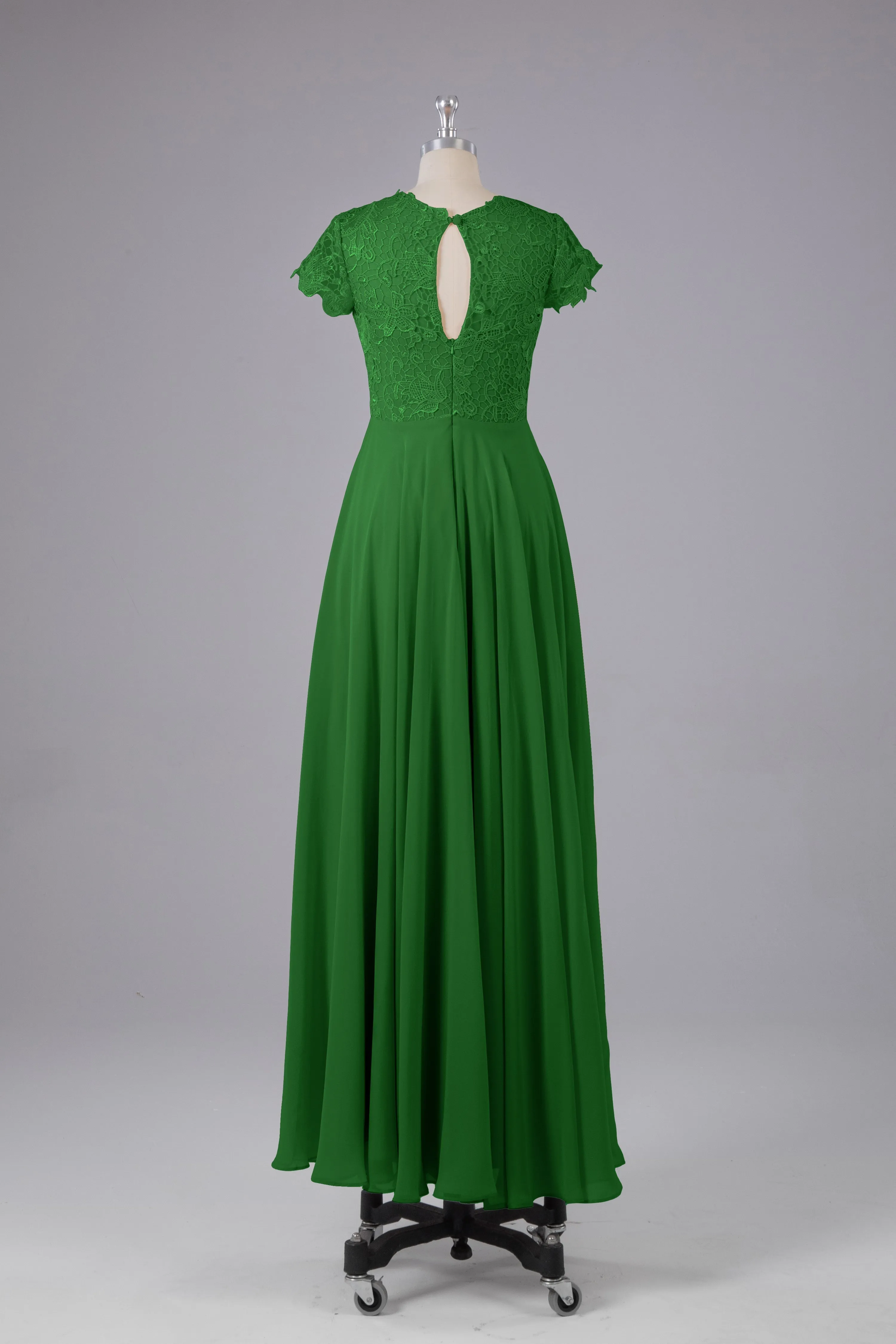 Beautiful A-Line Cap Sleeves Long Bridesmaid Dresses With Pockets