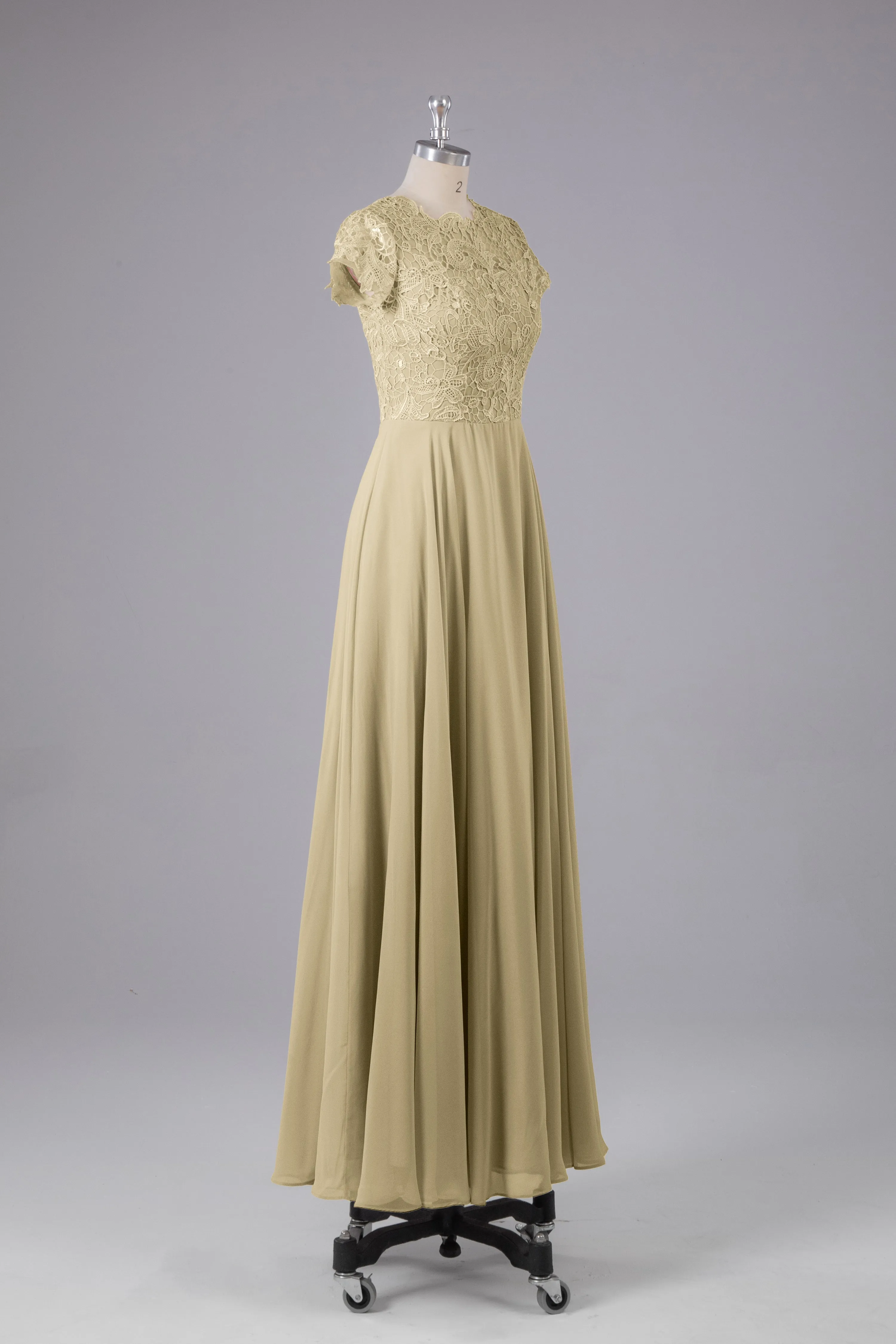 Beautiful A-Line Cap Sleeves Long Bridesmaid Dresses With Pockets