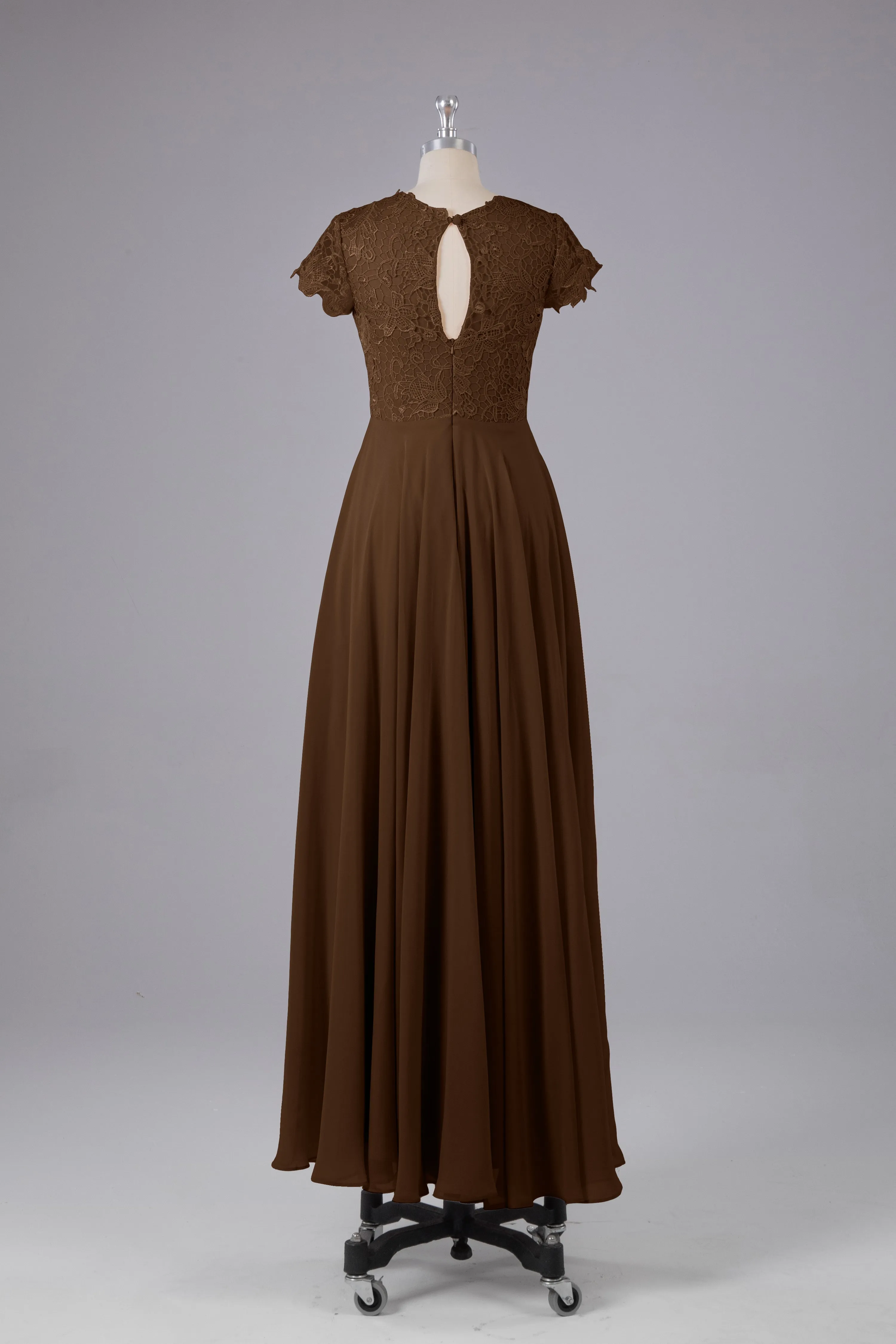 Beautiful A-Line Cap Sleeves Long Bridesmaid Dresses With Pockets