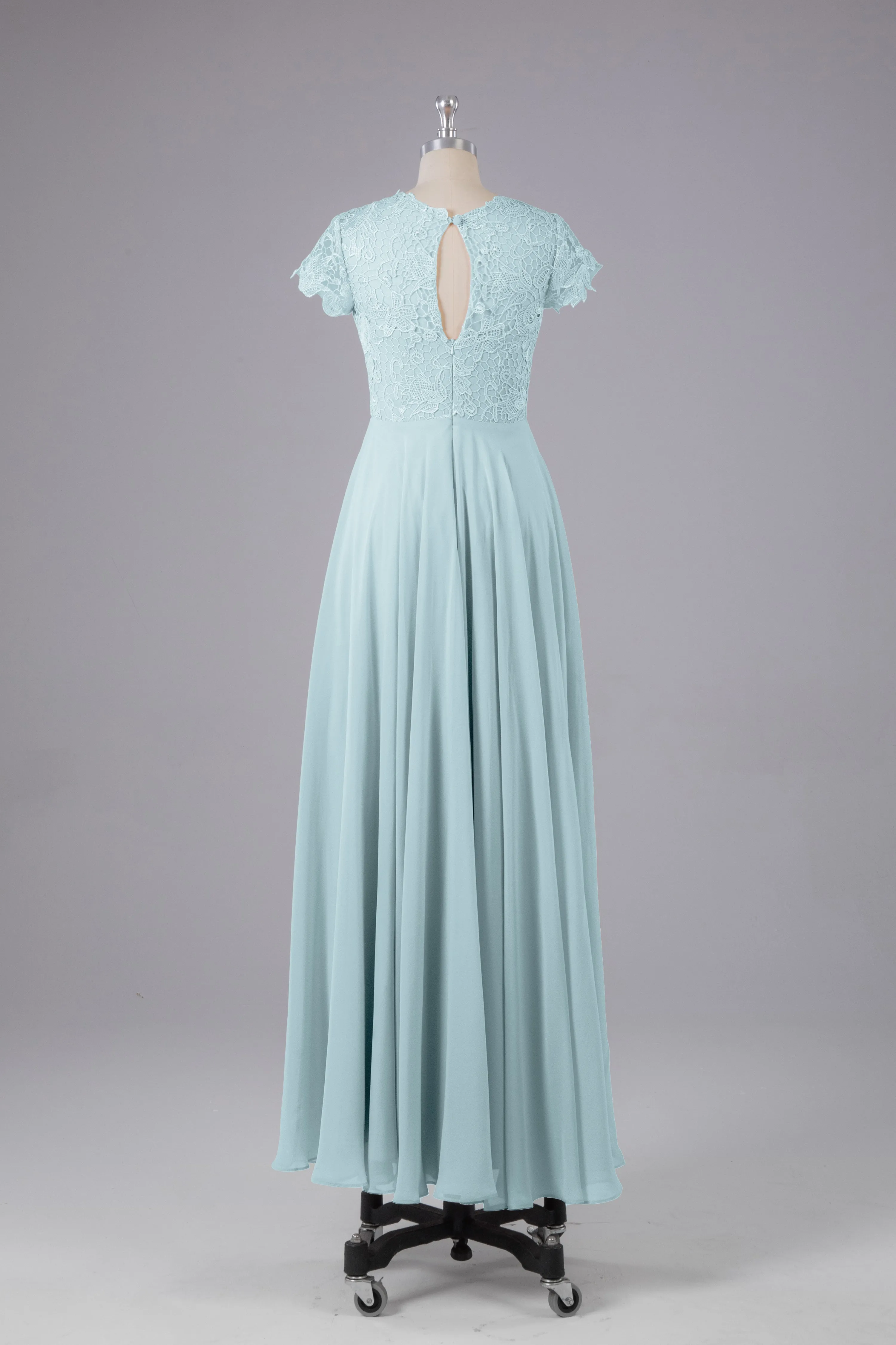 Beautiful A-Line Cap Sleeves Long Bridesmaid Dresses With Pockets