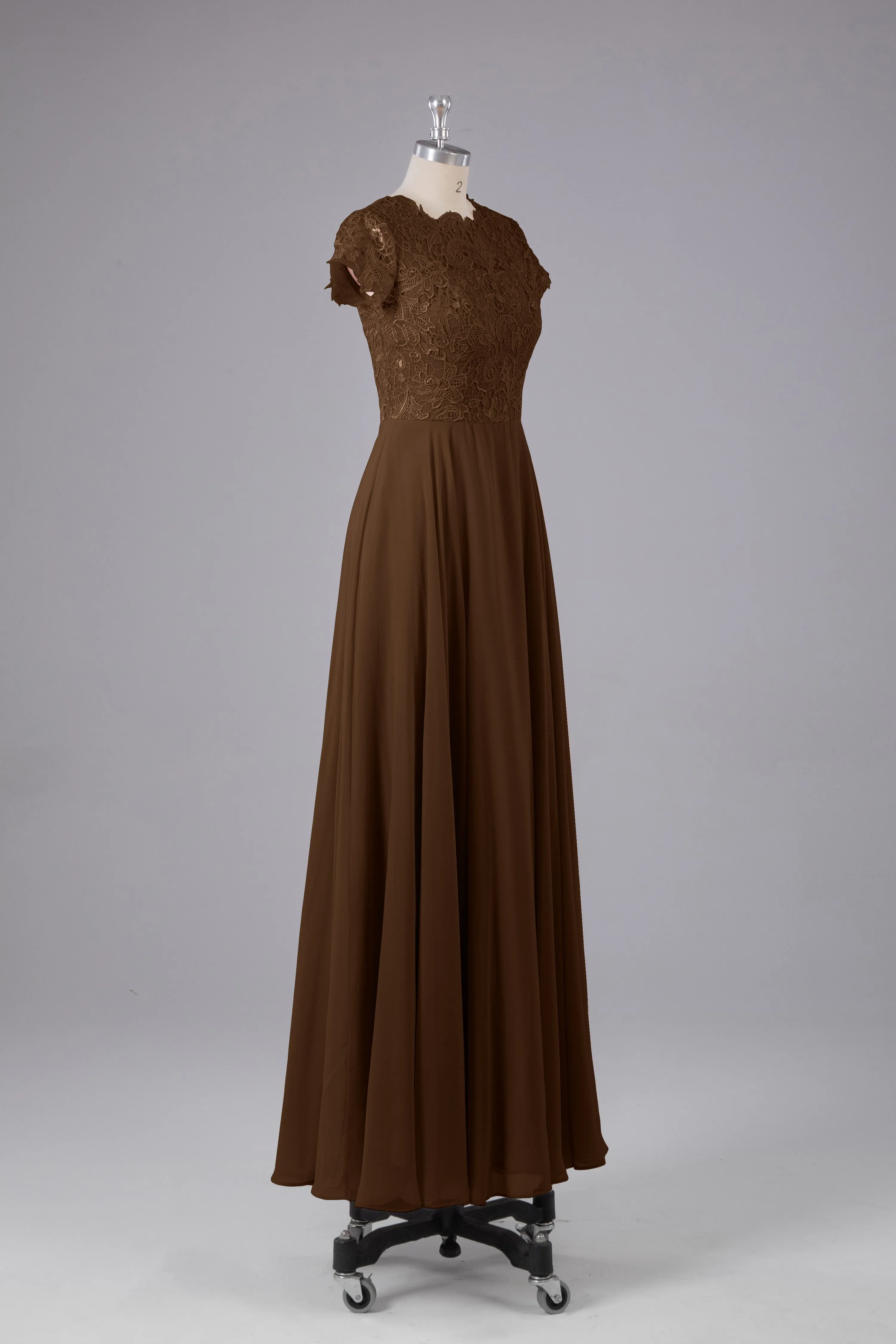 Beautiful A-Line Cap Sleeves Long Bridesmaid Dresses With Pockets