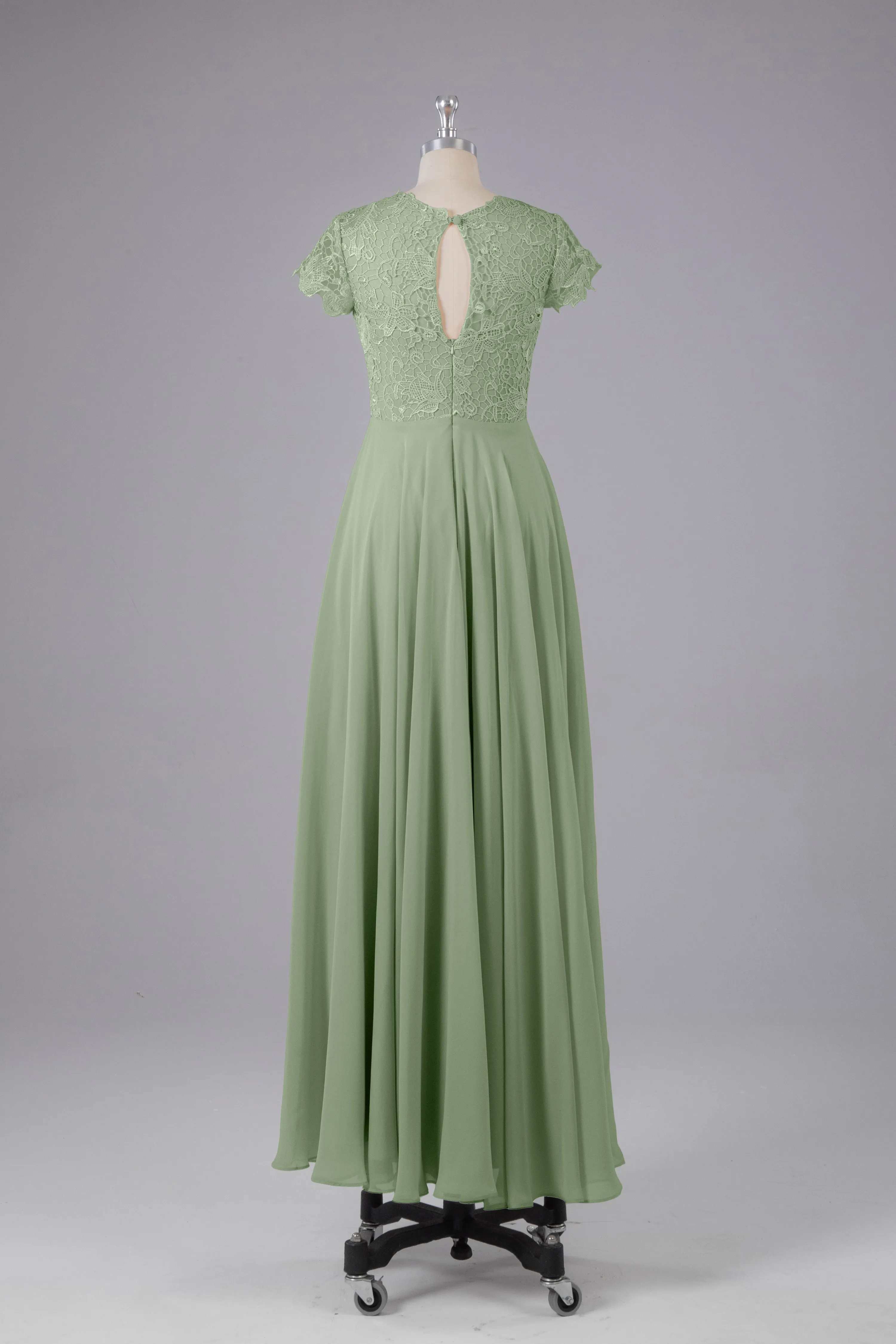 Beautiful A-Line Cap Sleeves Long Bridesmaid Dresses With Pockets
