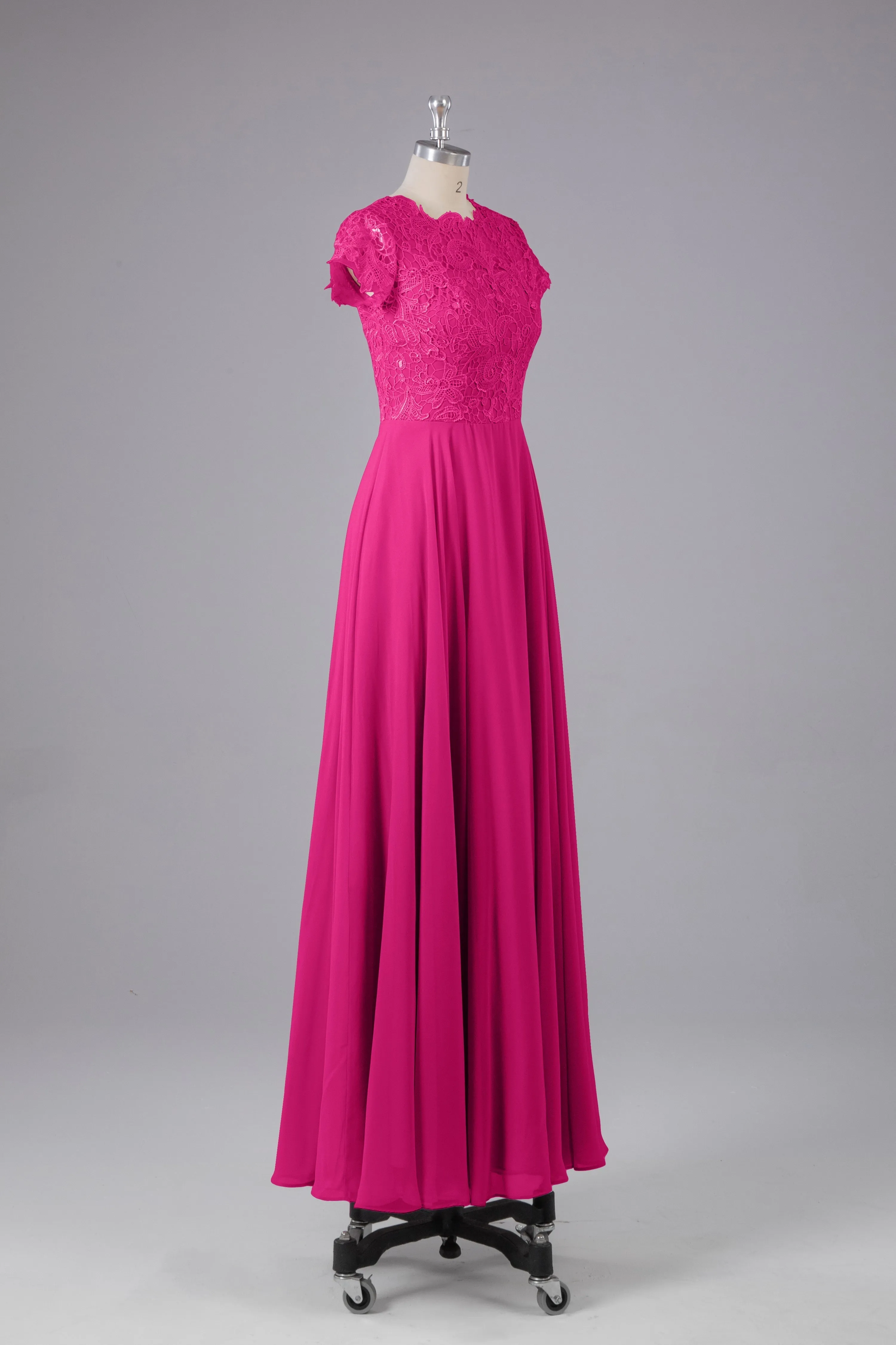 Beautiful A-Line Cap Sleeves Long Bridesmaid Dresses With Pockets
