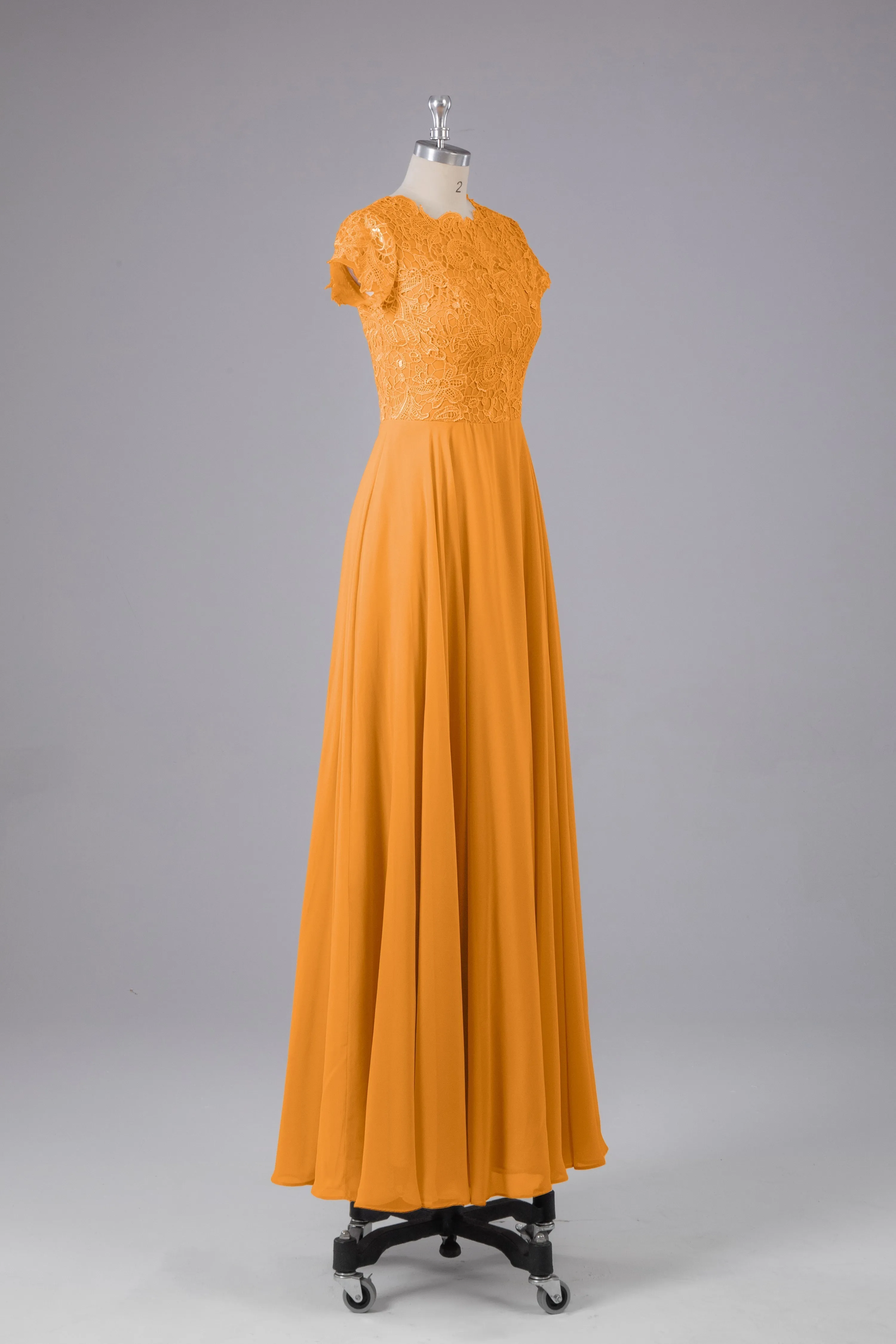 Beautiful A-Line Cap Sleeves Long Bridesmaid Dresses With Pockets