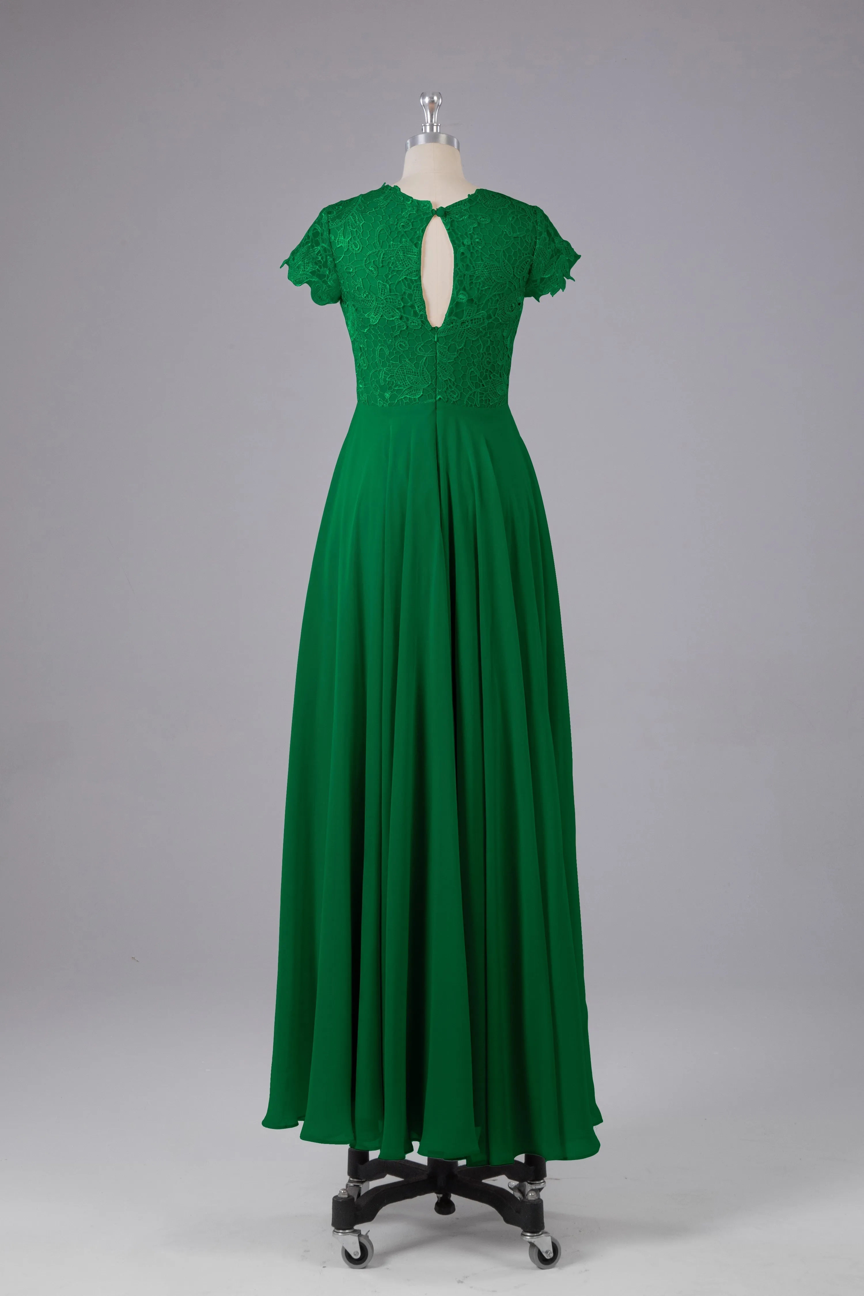 Beautiful A-Line Cap Sleeves Long Bridesmaid Dresses With Pockets
