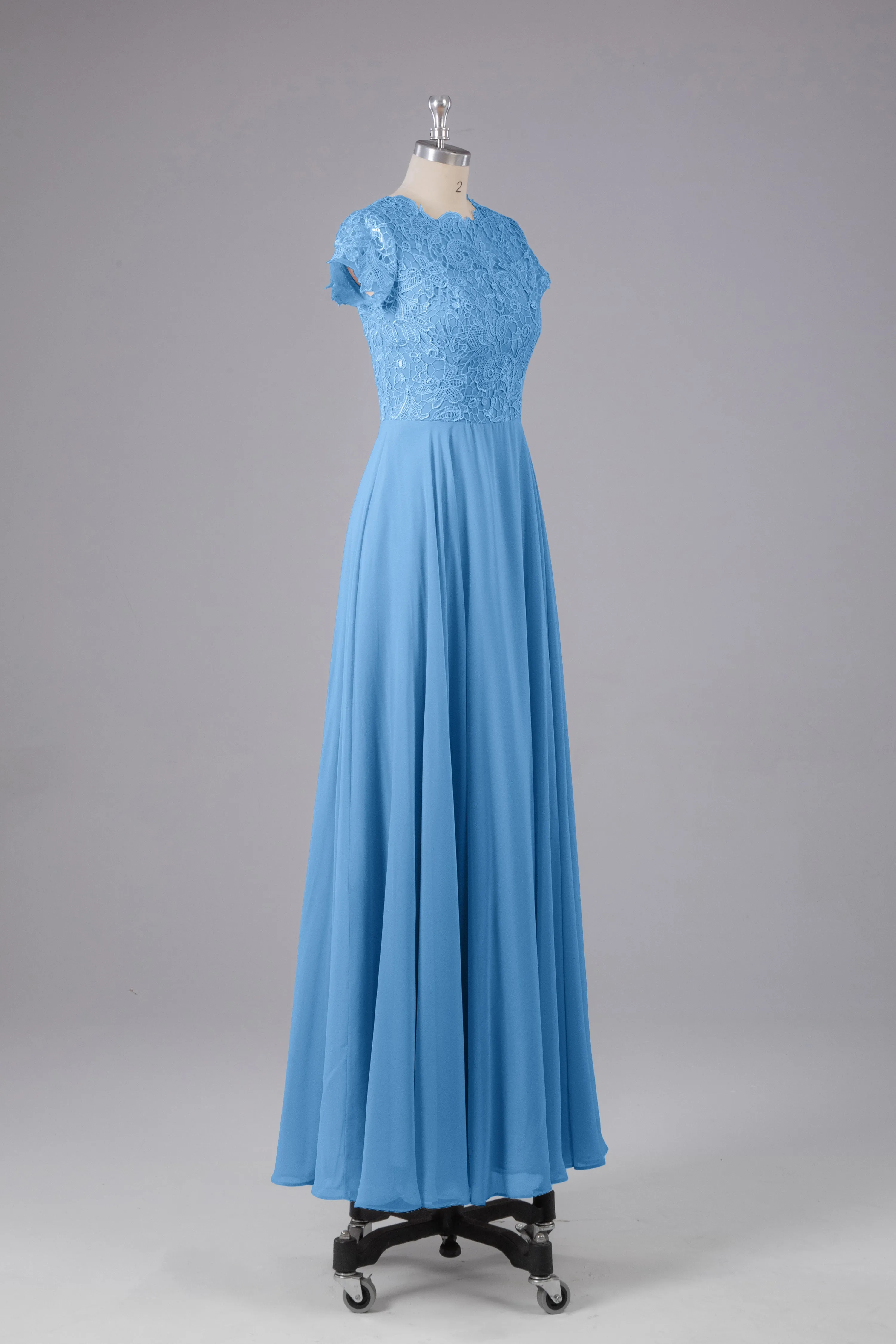 Beautiful A-Line Cap Sleeves Long Bridesmaid Dresses With Pockets