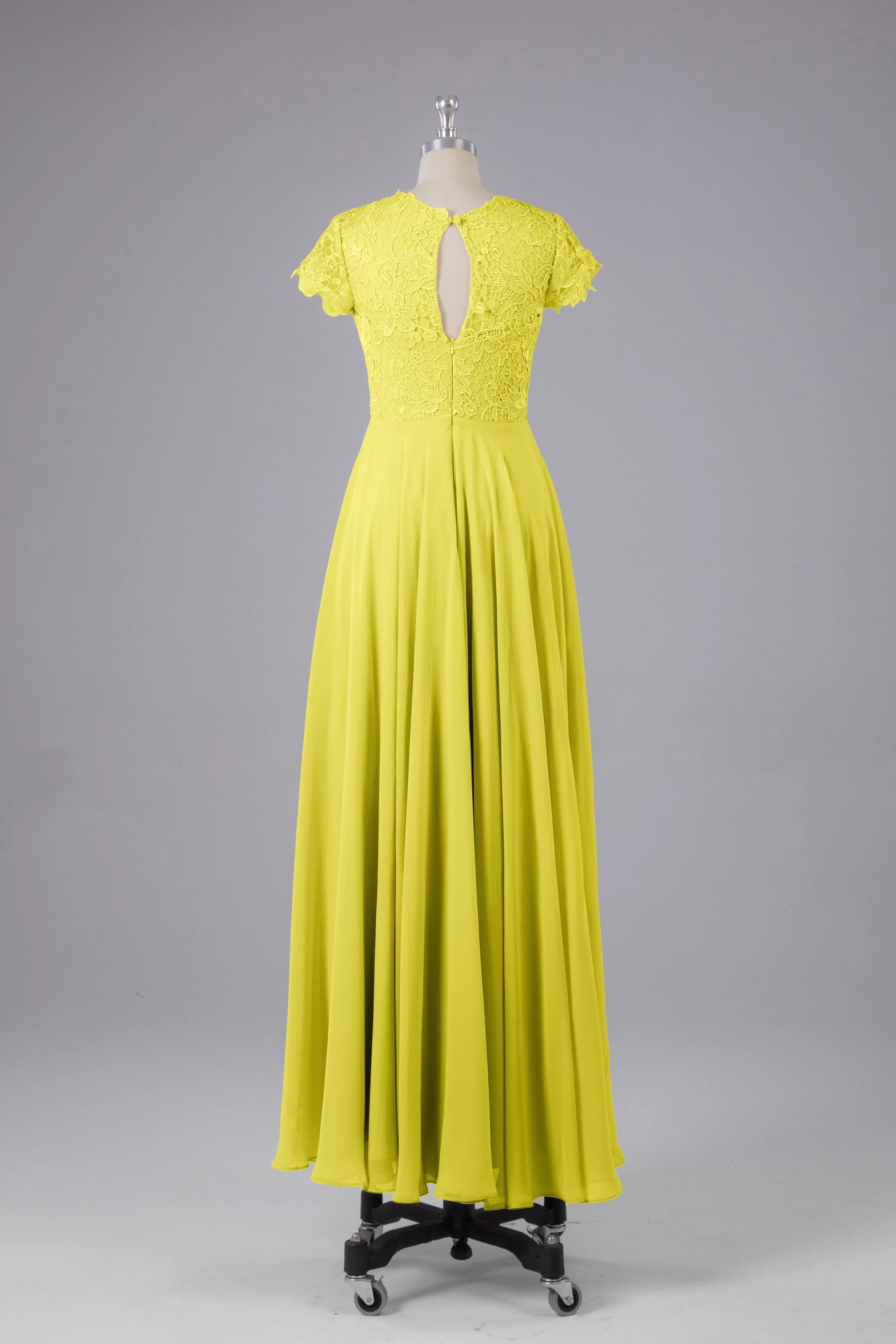 Beautiful A-Line Cap Sleeves Long Bridesmaid Dresses With Pockets