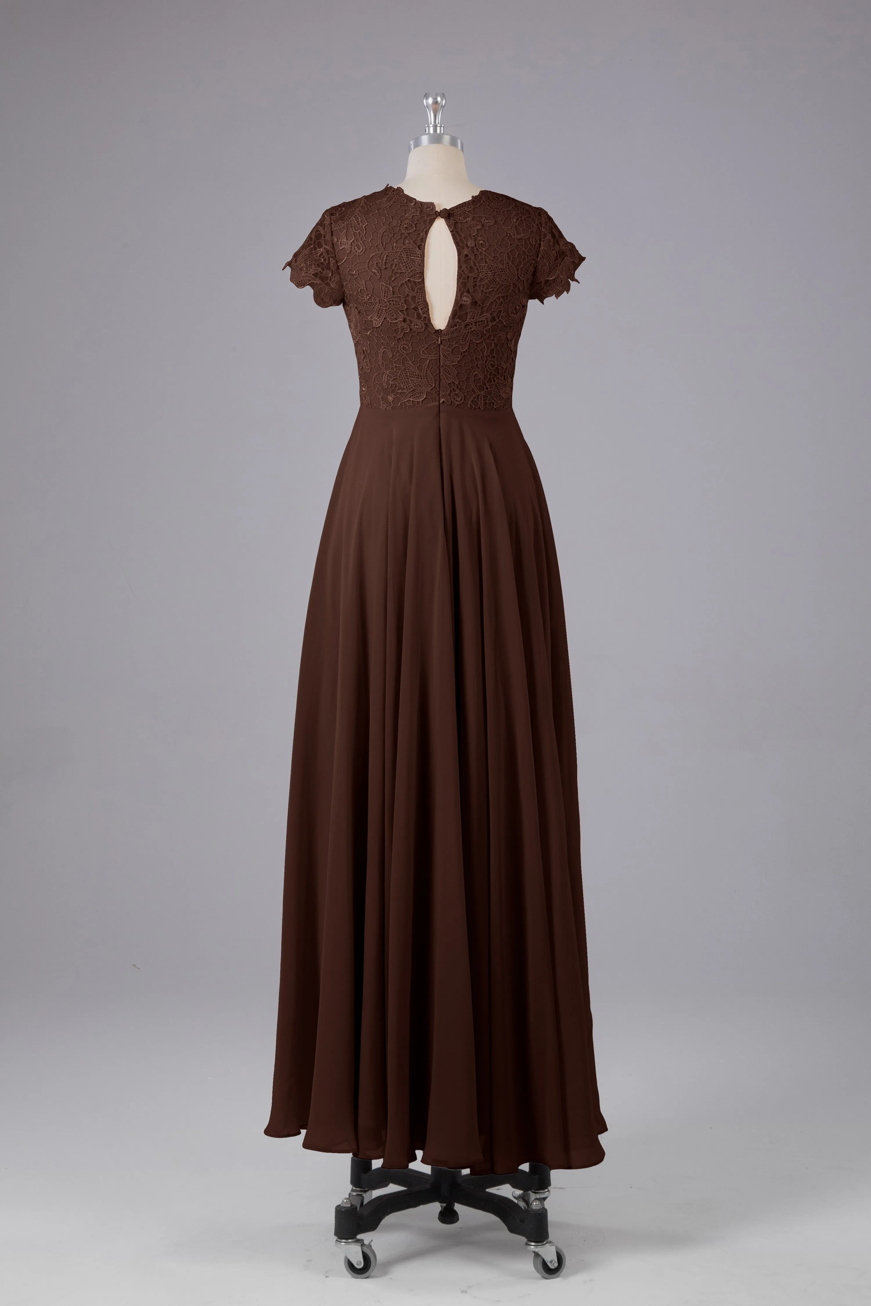 Beautiful A-Line Cap Sleeves Long Bridesmaid Dresses With Pockets