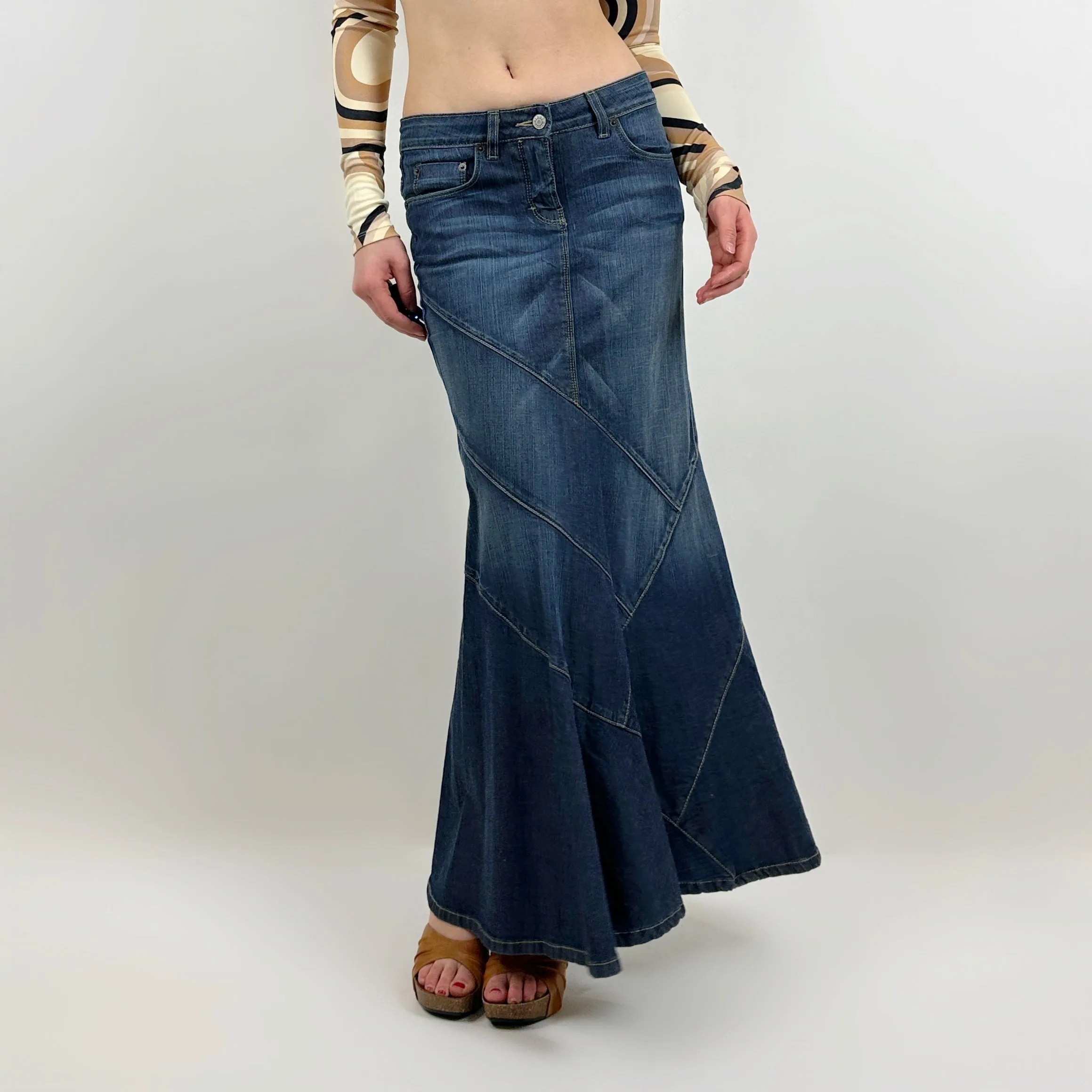 Bebe Denim Maxi Skirt (S)