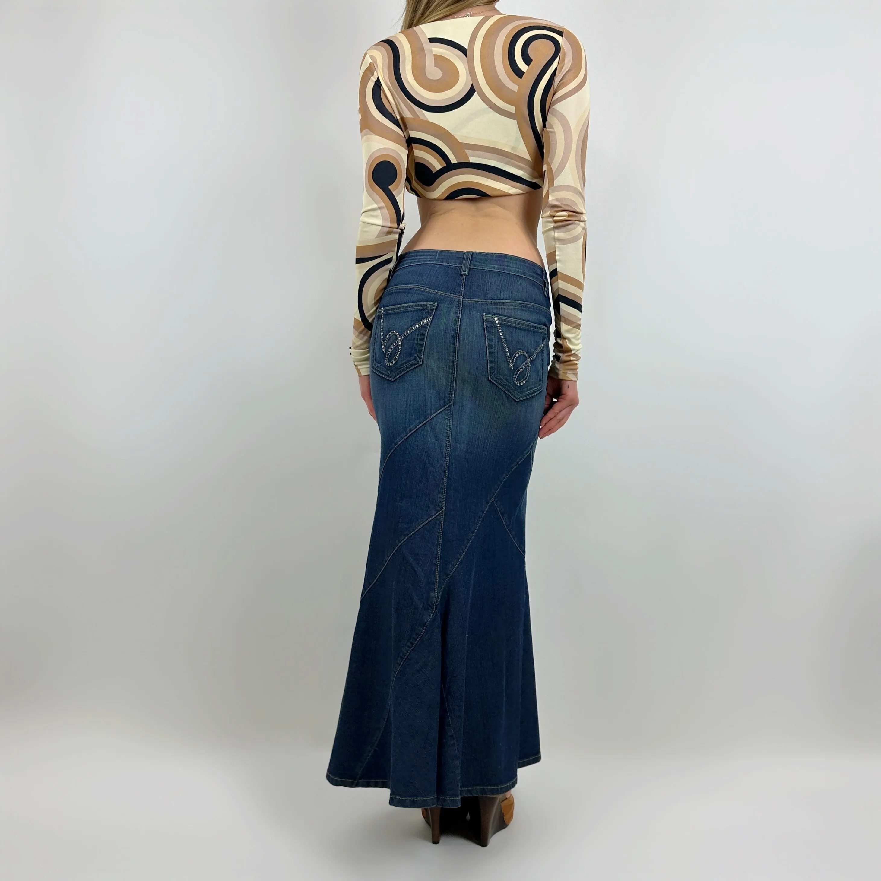 Bebe Denim Maxi Skirt (S)