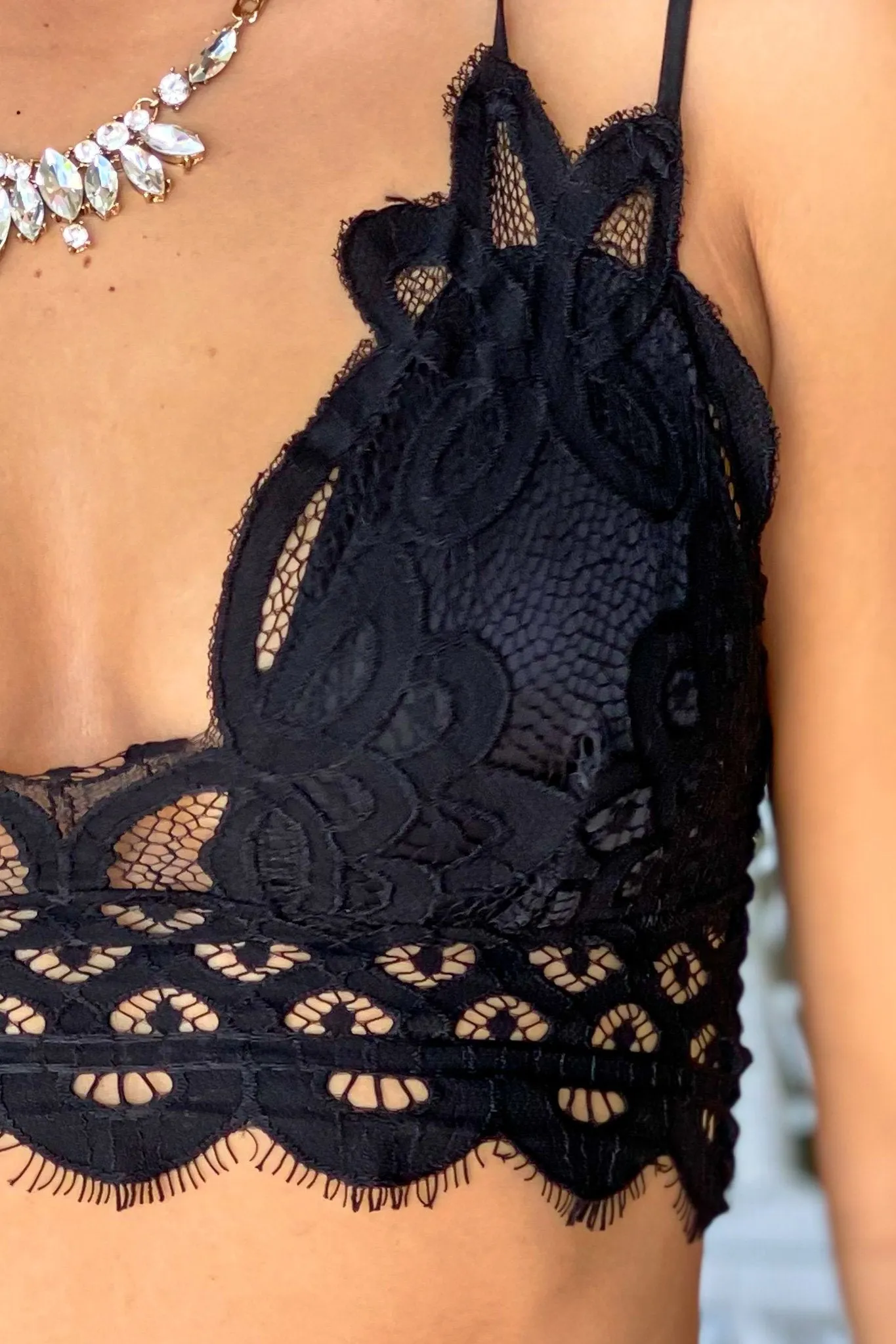 Black Bralette with Criss Cross Back