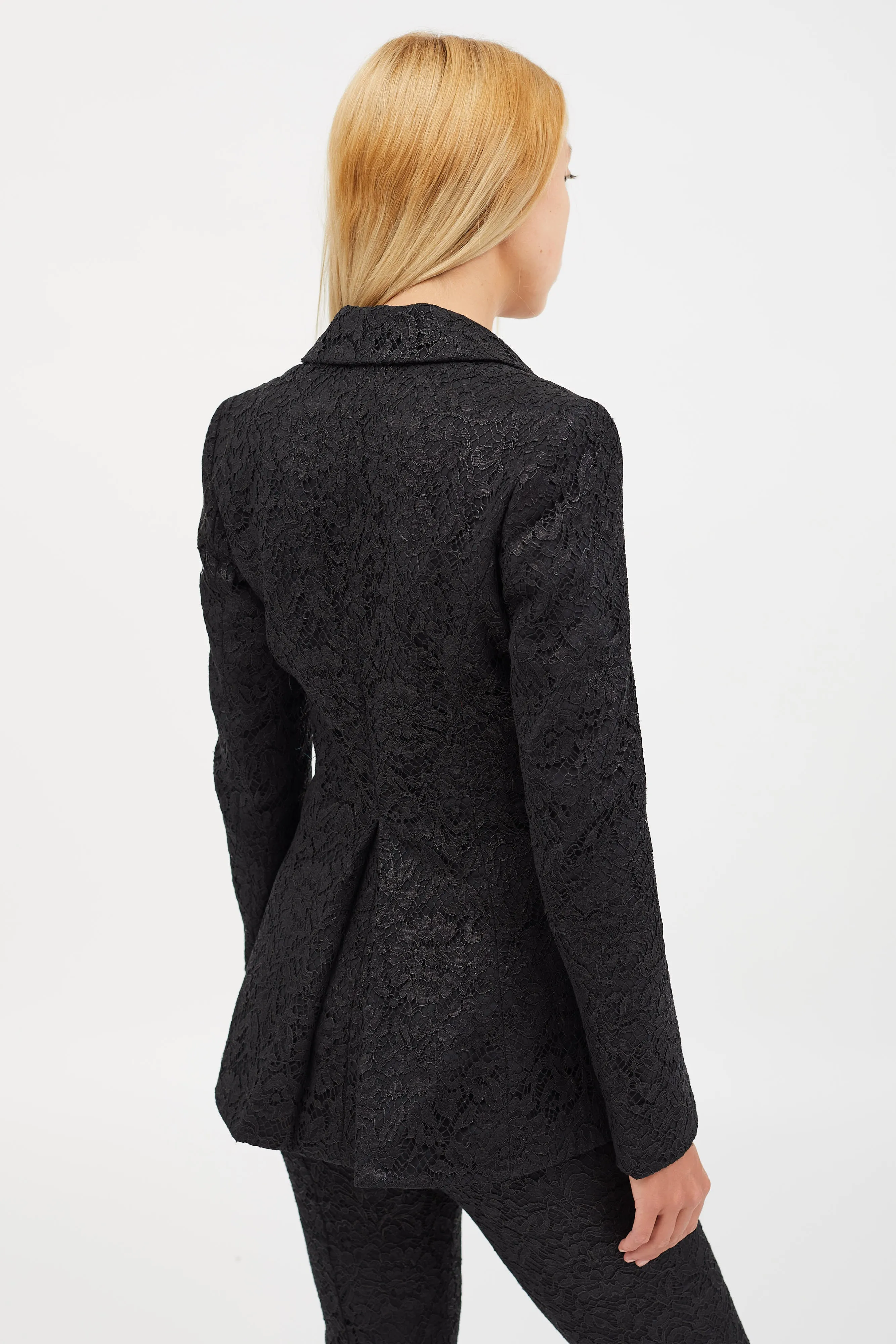 Black Lace Blazer & Pant Co-Ord Set