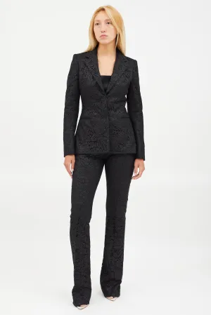 Black Lace Blazer & Pant Co-Ord Set