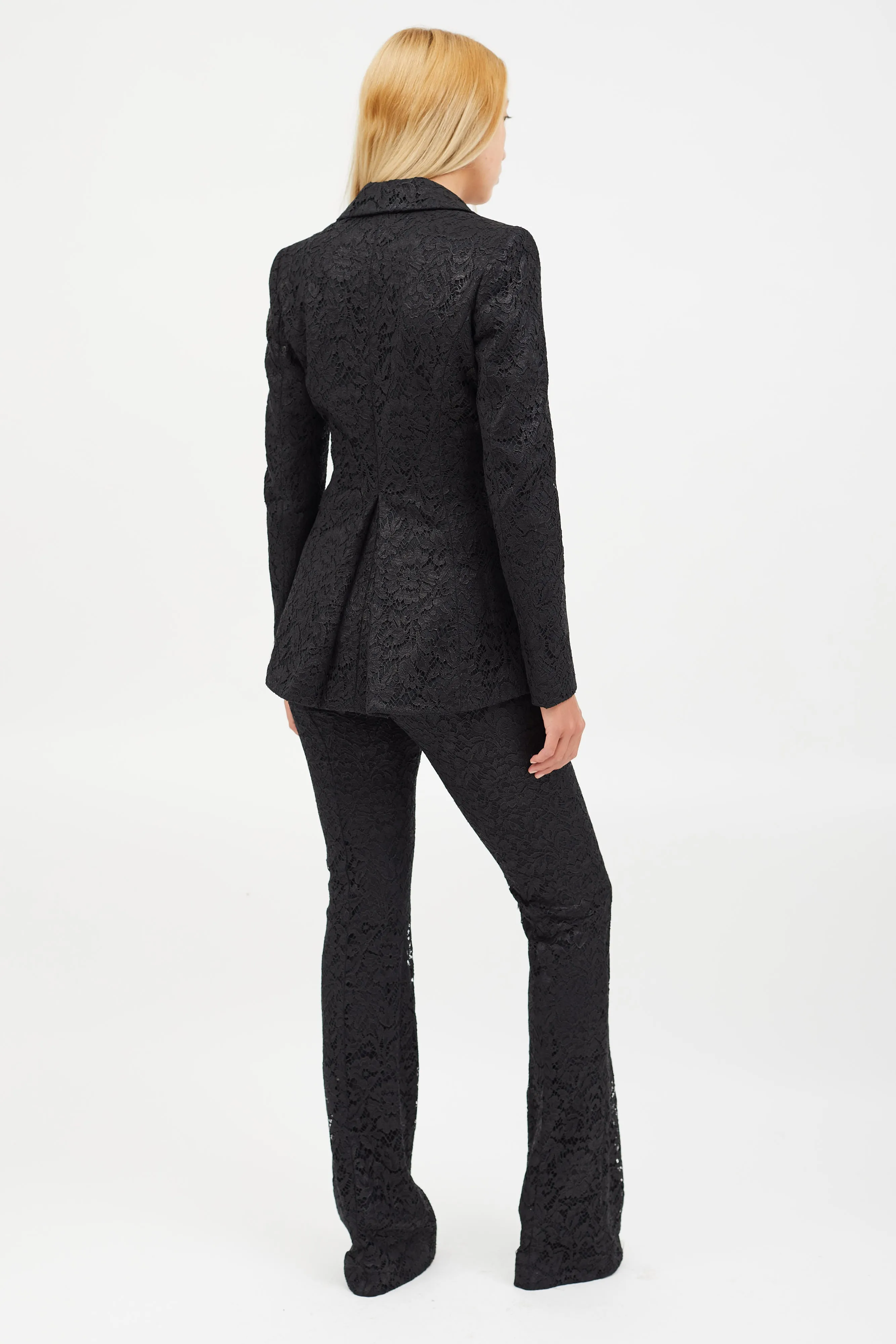 Black Lace Blazer & Pant Co-Ord Set