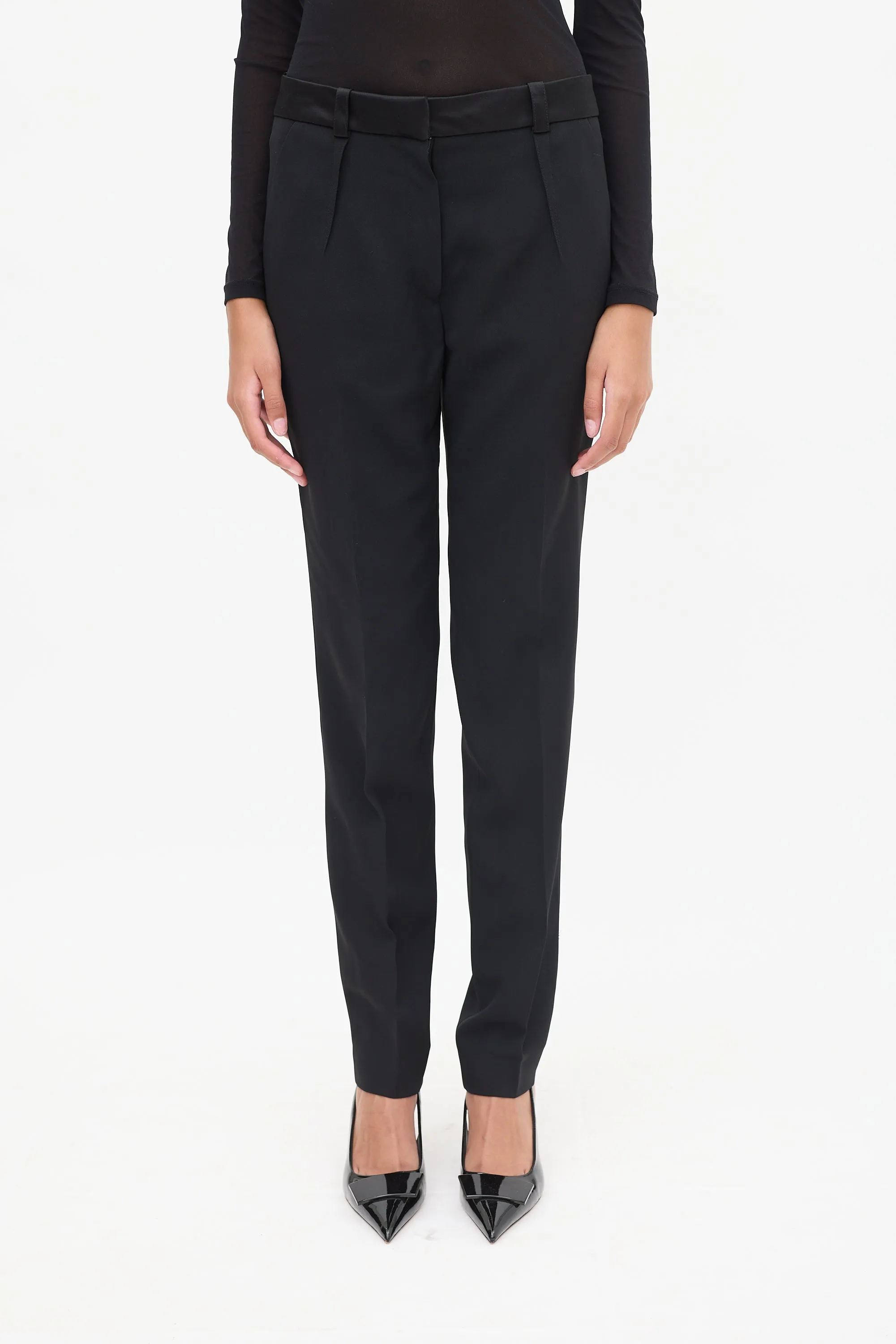 Black Satin Peak Lapel Embellished Suit