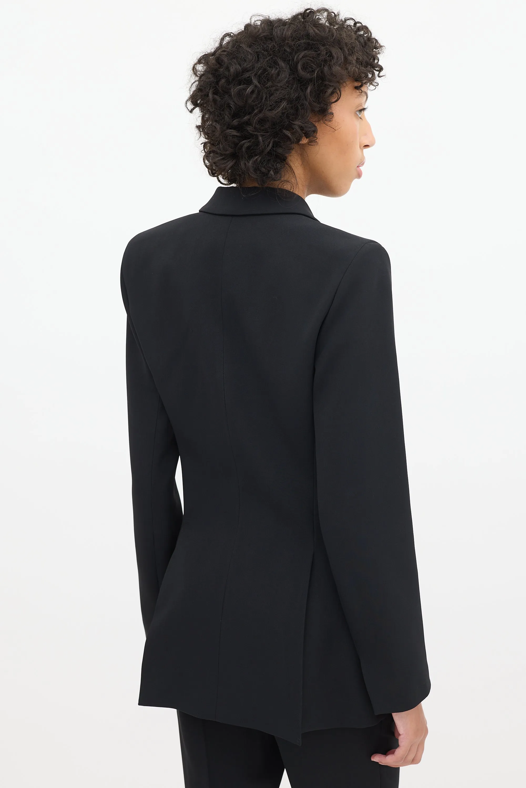 Black Satin Peak Lapel Embellished Suit