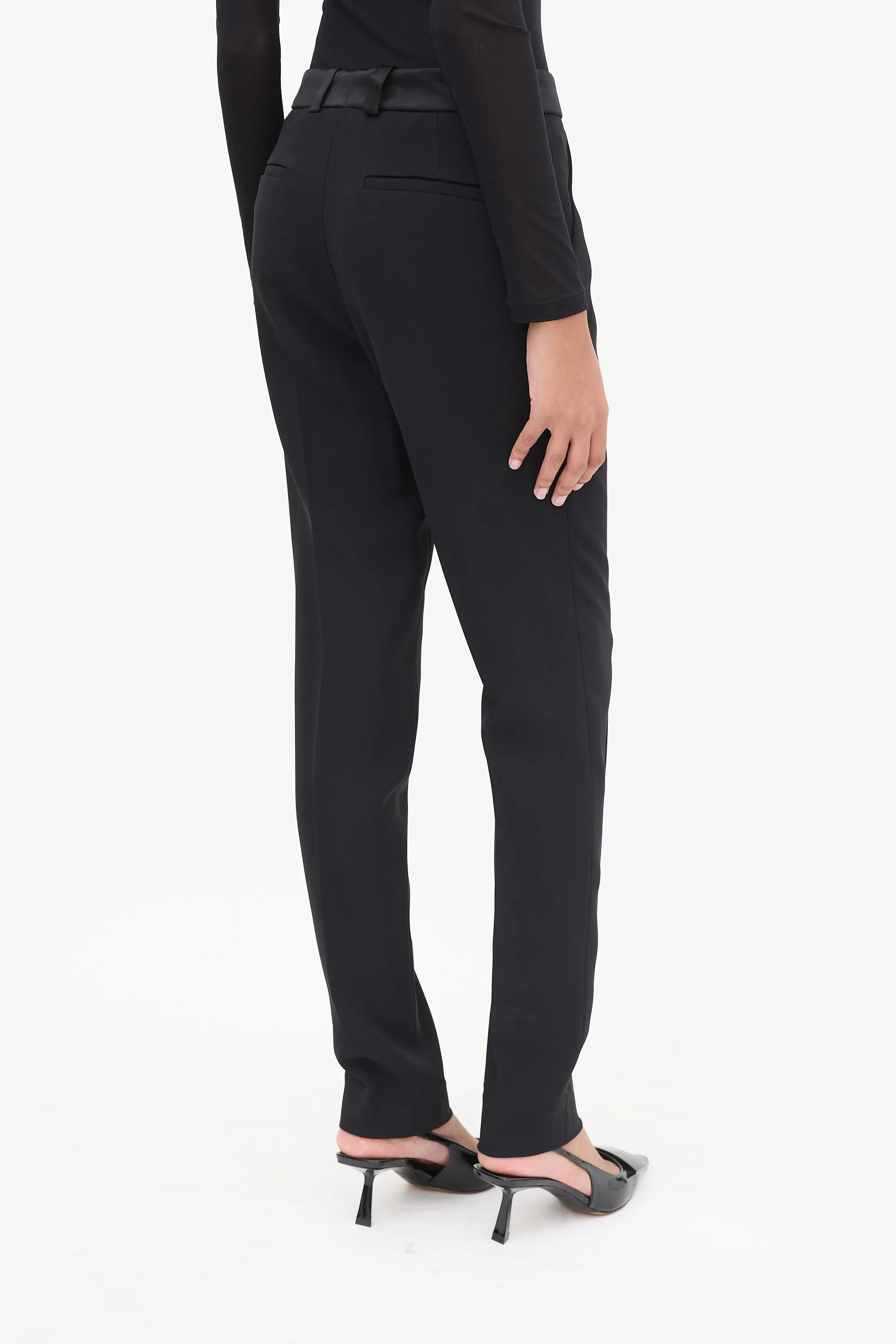 Black Satin Peak Lapel Embellished Suit