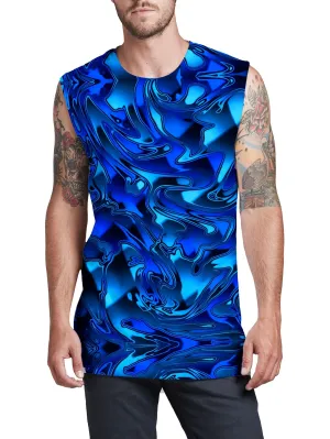 Blue Chromatic Melt Men's Muscle Tank