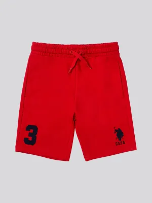 Boys Player 3 Sweat Shorts in Tango Red