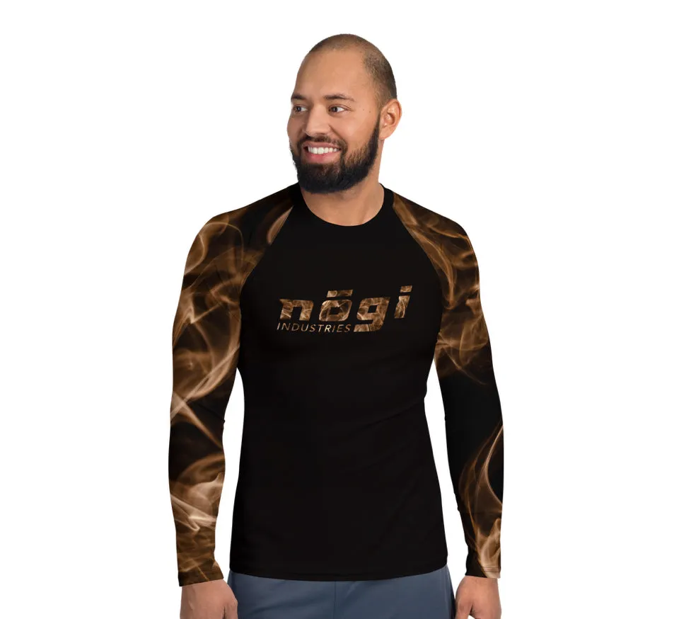 Brown Smoke Rank Long Sleeve Rashguard (Semi Custom) Made in USA