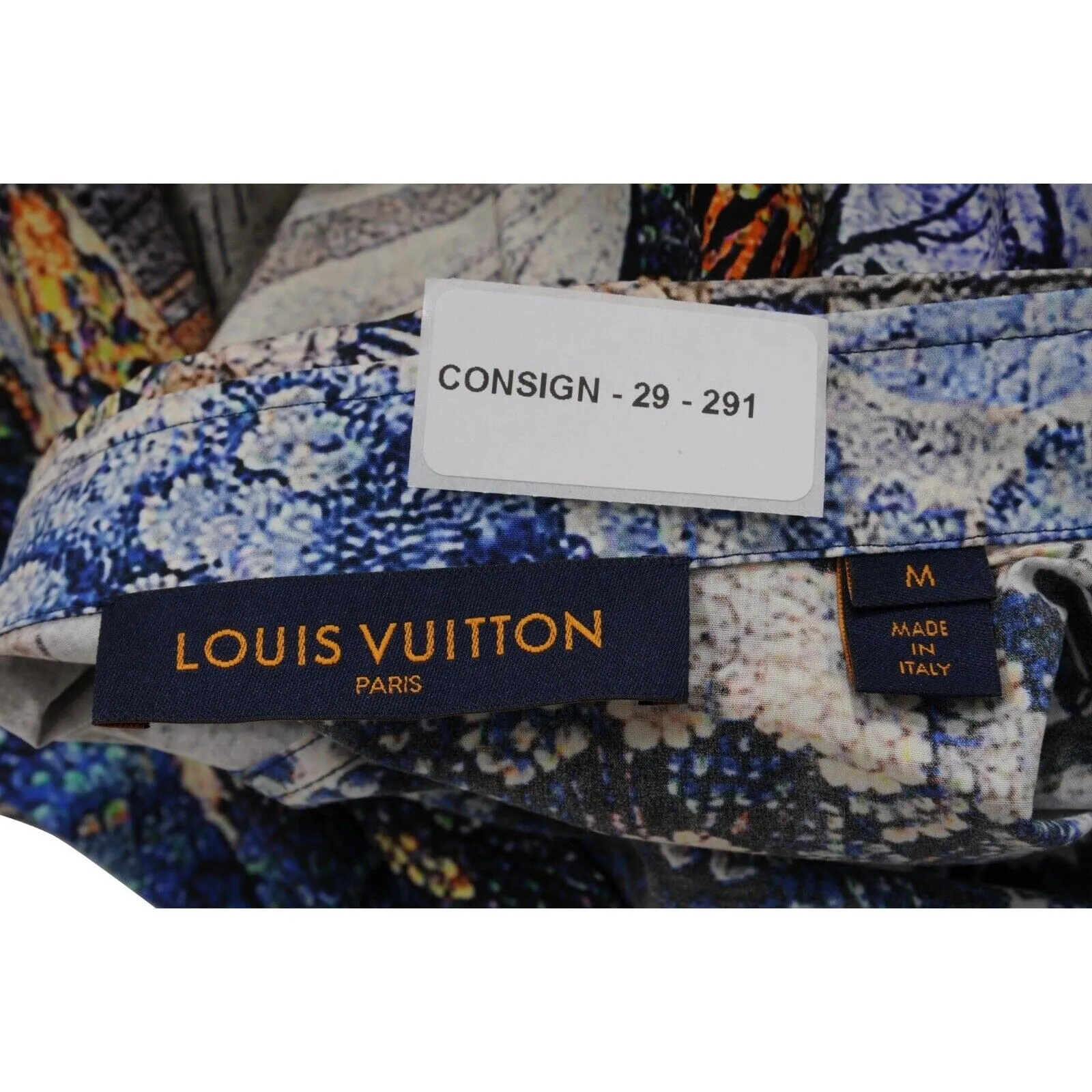 Button Down Shirt Blue White Cotton Virgil LV