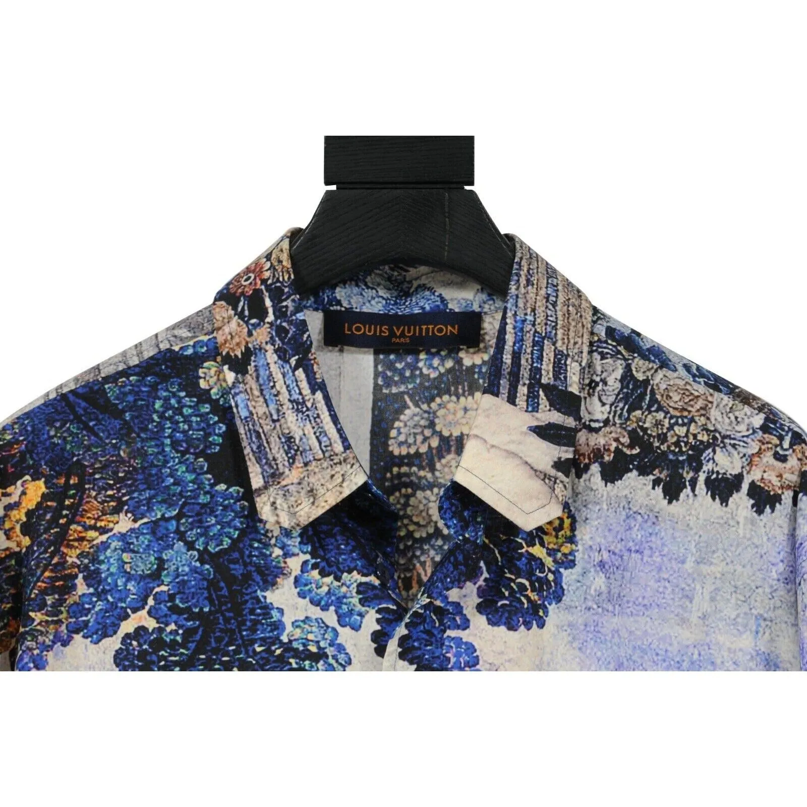 Button Down Shirt Blue White Cotton Virgil LV