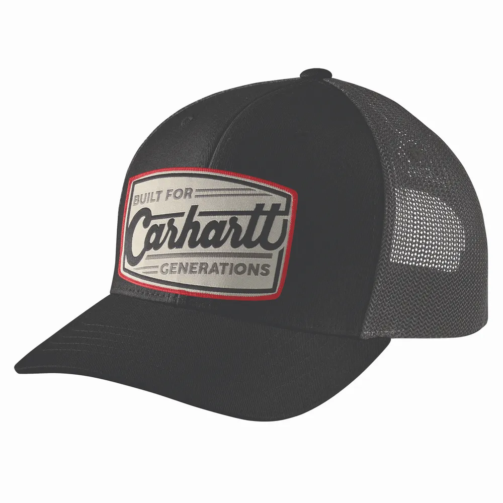Canvas Mesh-Back Built Patch Cap - N04-Black | Carhartt 106928