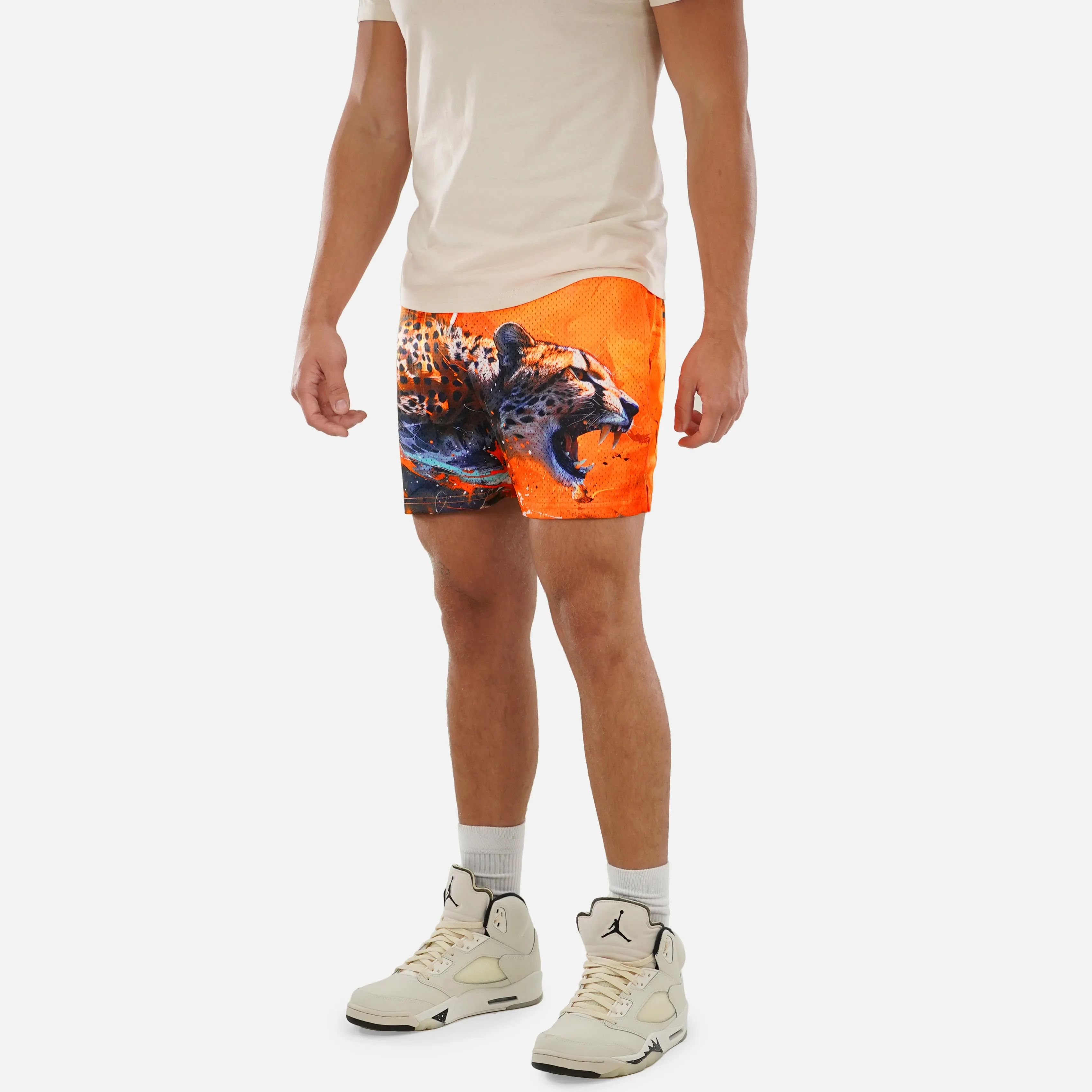 Cheetah Orange Rush Shorts - 5"