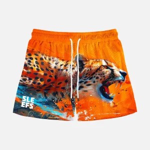Cheetah Orange Rush Shorts - 5"
