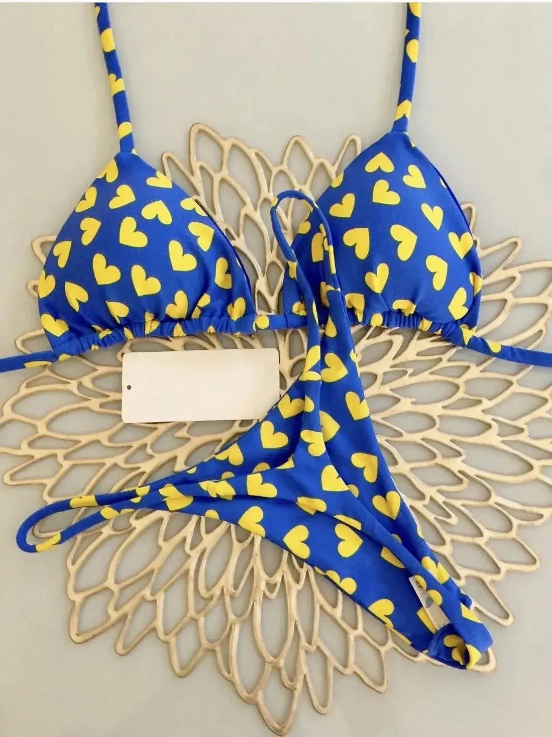 Cherry Print Micro Bikini 2-Piece Neon Swimsuit
