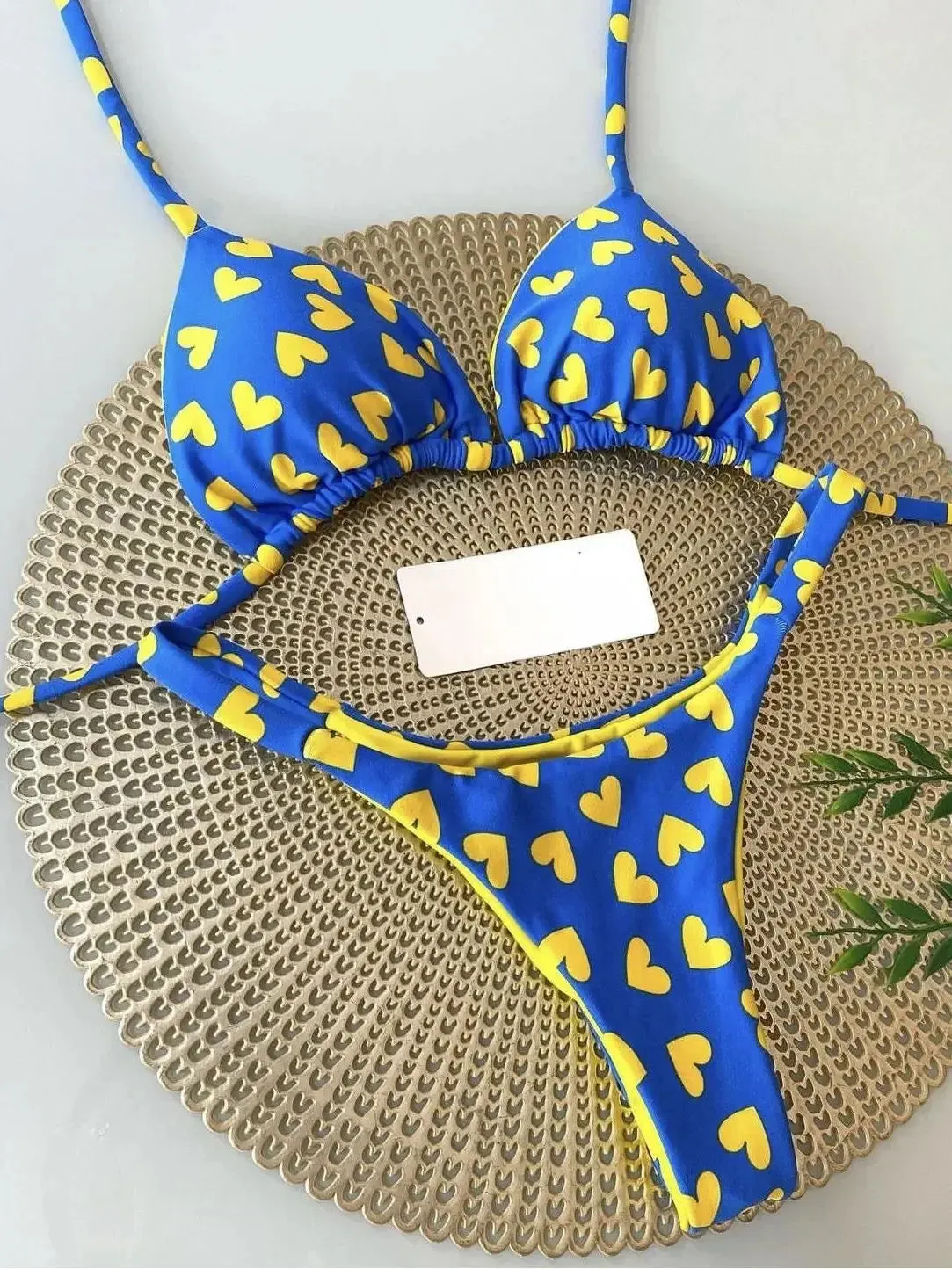 Cherry Print Micro Bikini 2-Piece Neon Swimsuit